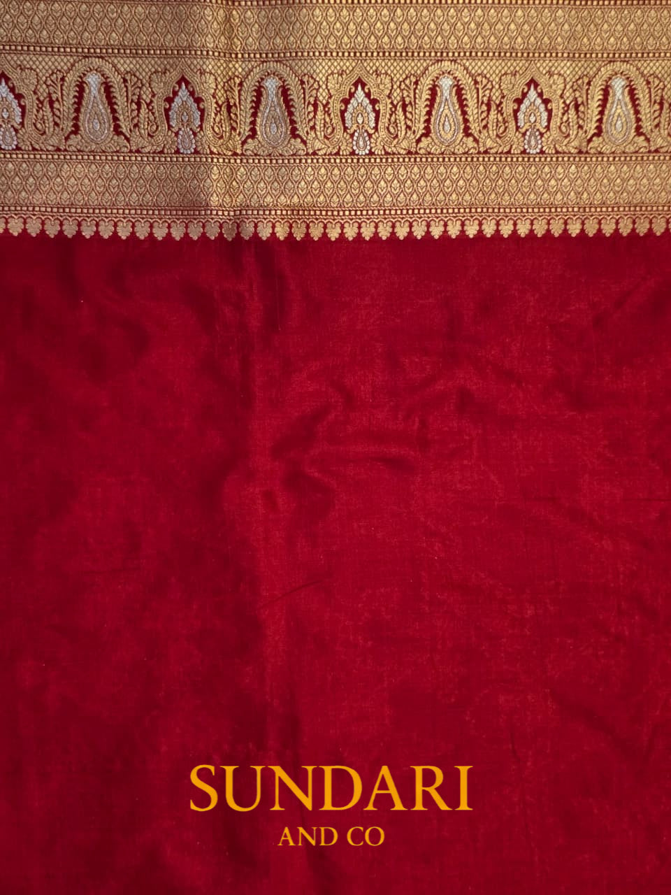 Classic Crimson | Sona-Roopa Floral Jaal | Pure Katan Silk Saree