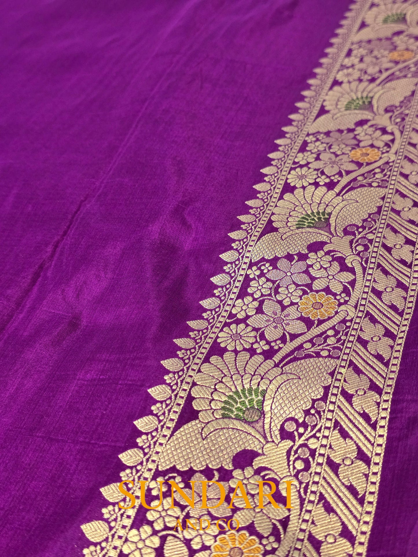 Deep Violet | Allover Intricate Brocade jaal | Pure Katan Silk Saree
