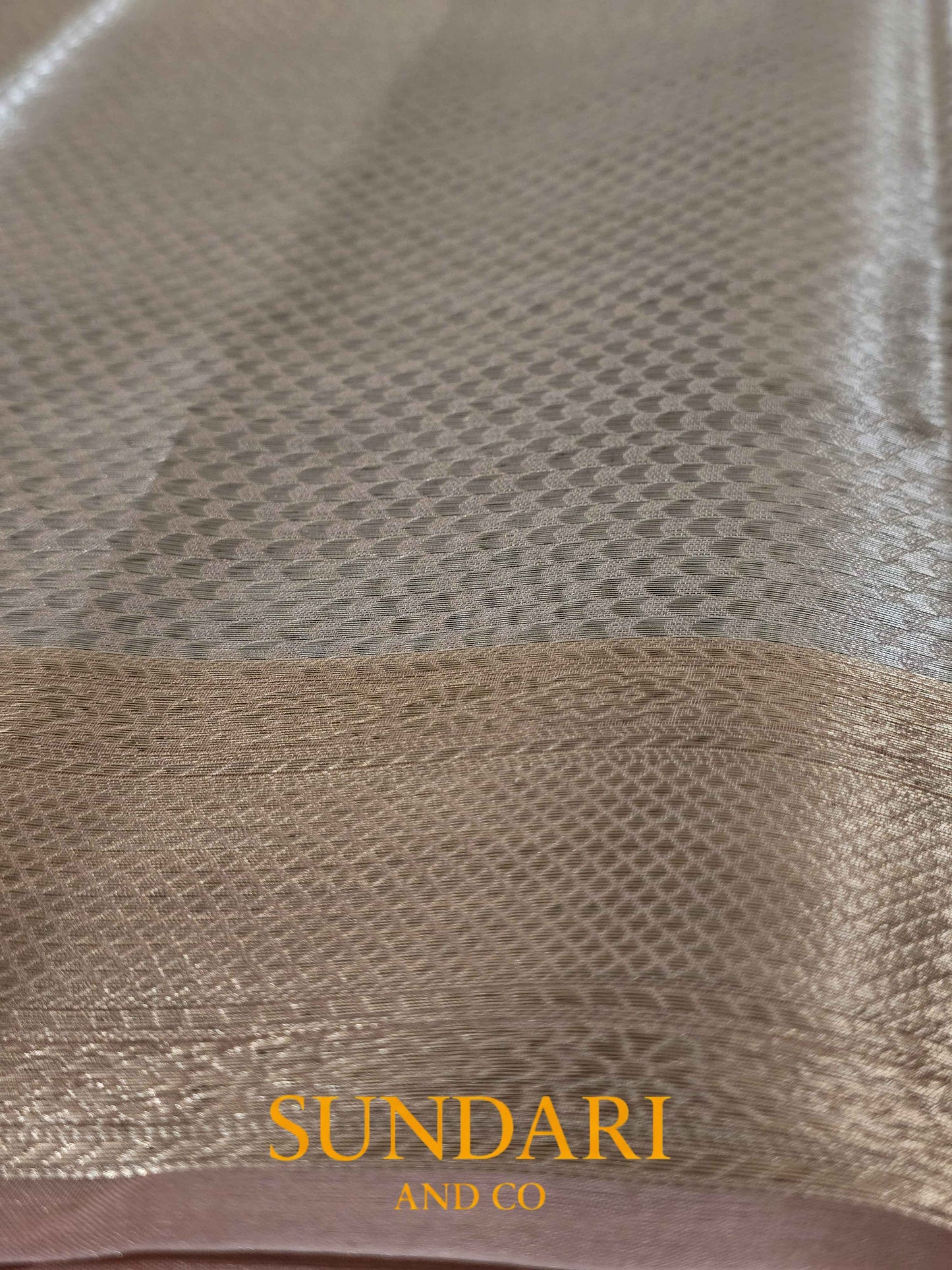 Peach | Heavy Brocade Floral Motifs | Pure Tissue Silk Saree