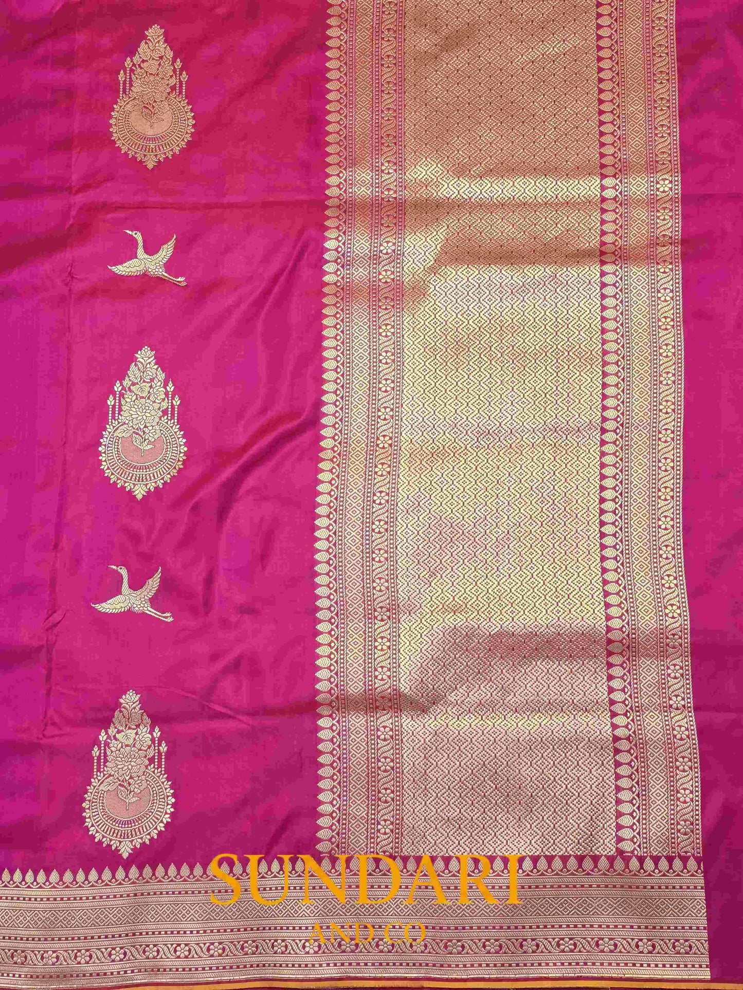 Hot Pink | Kadua Butta | Pure Katan Silk Saree