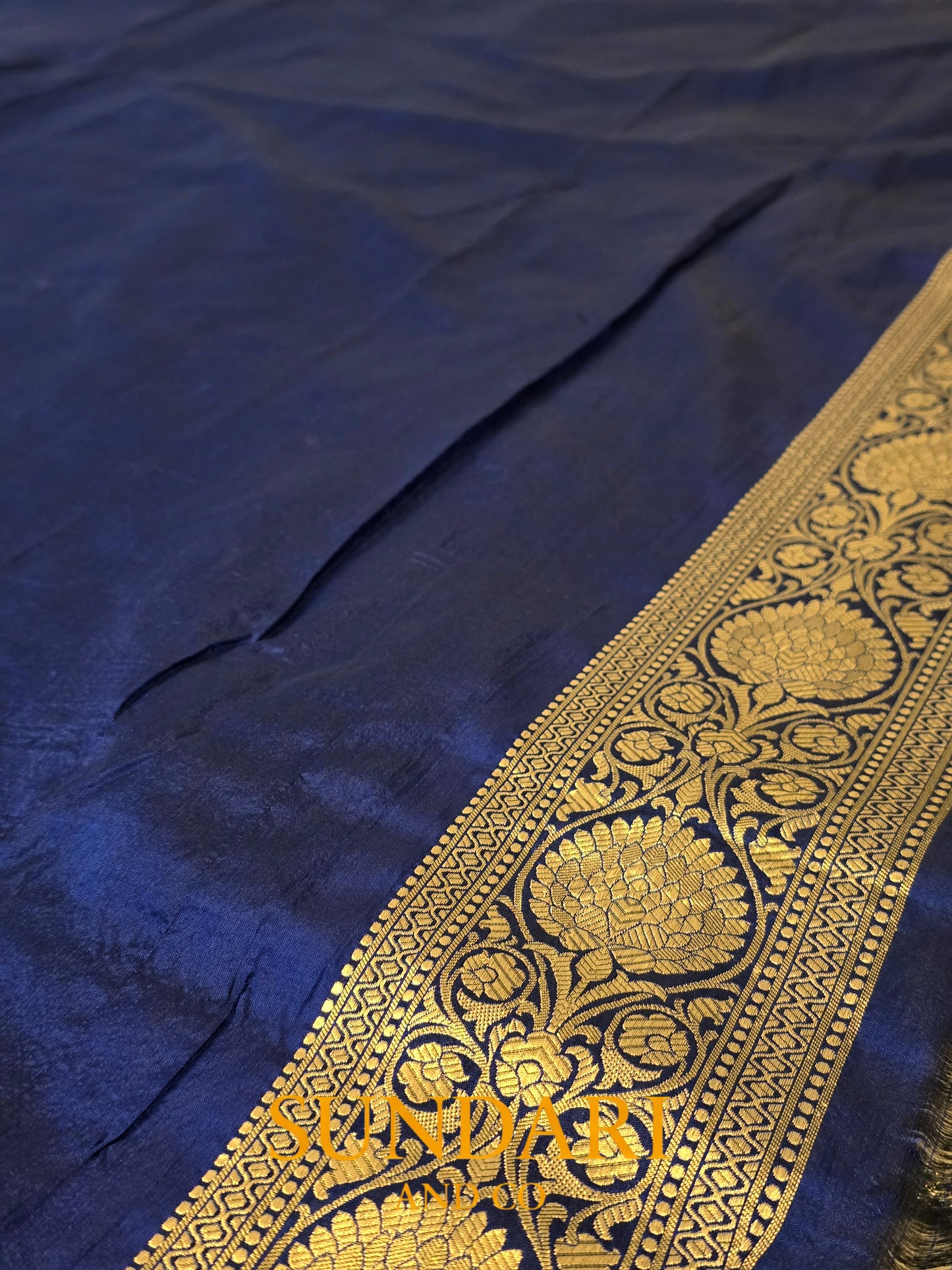 Royal Blue | Heavy Brocade Jaal | Pure Katan Silk Saree