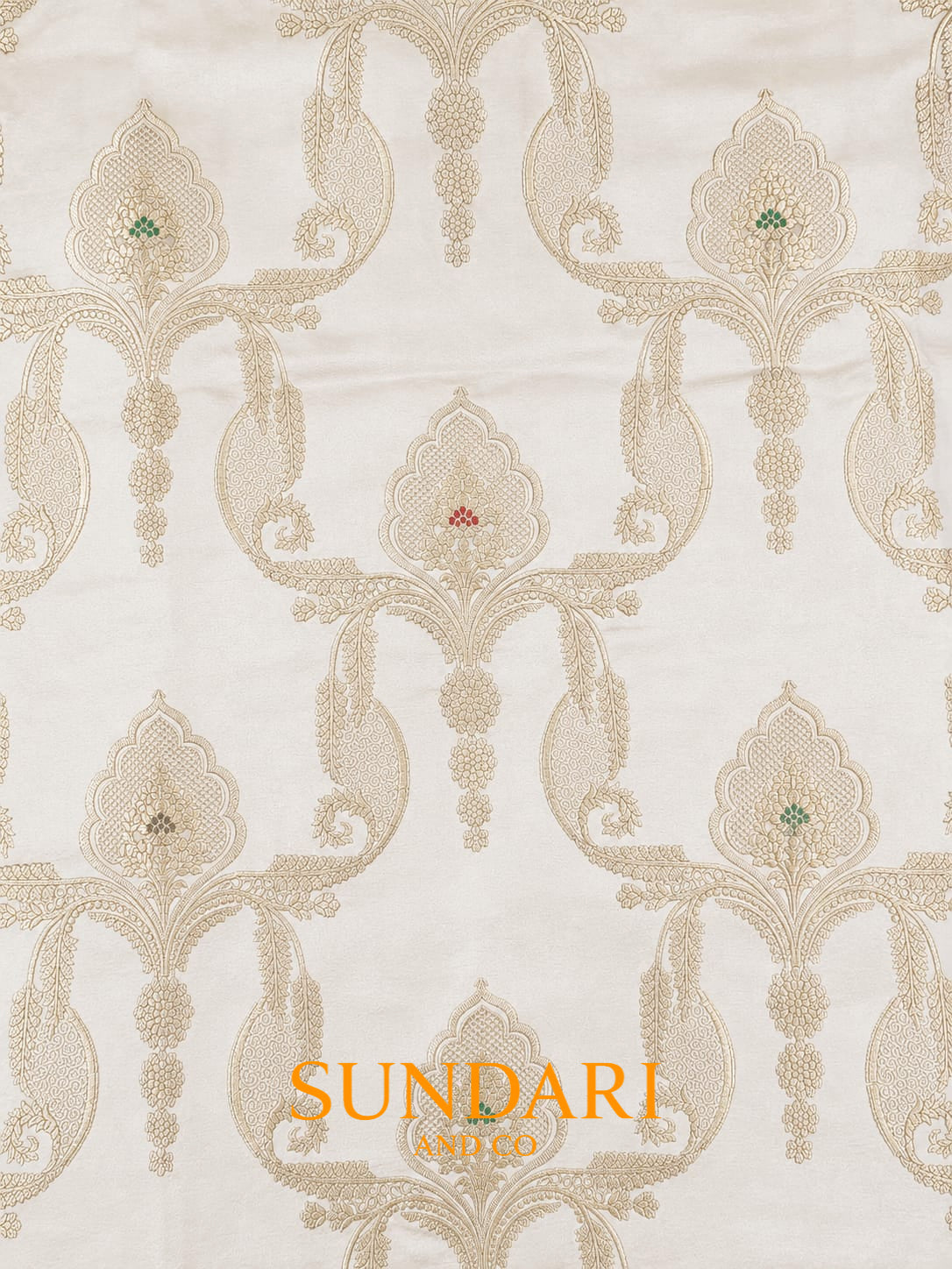 Pantone White | Meenakari Jaal | Pure Soft Silk Saree