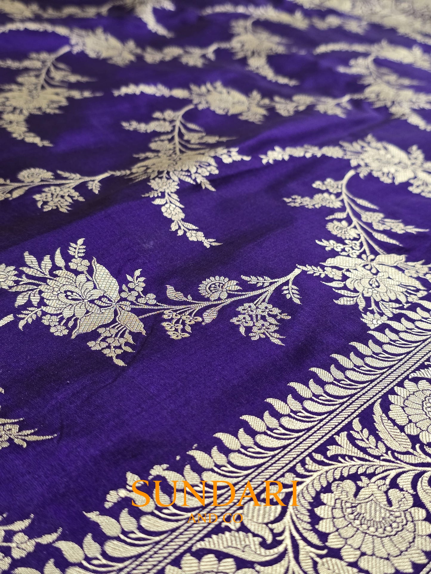 Ripe Plum | Floral Jaal | Pure Katan Silk Saree