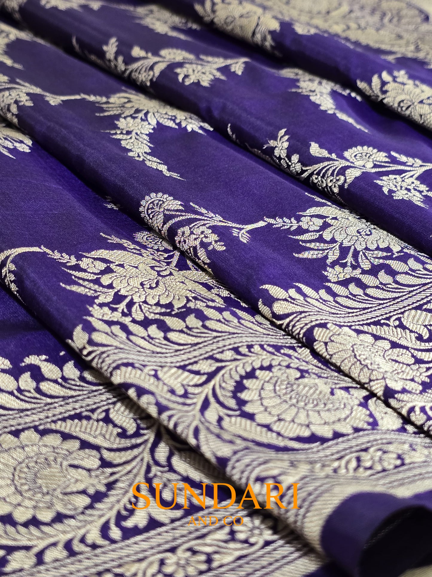 Ripe Plum | Floral Jaal | Pure Katan Silk Saree