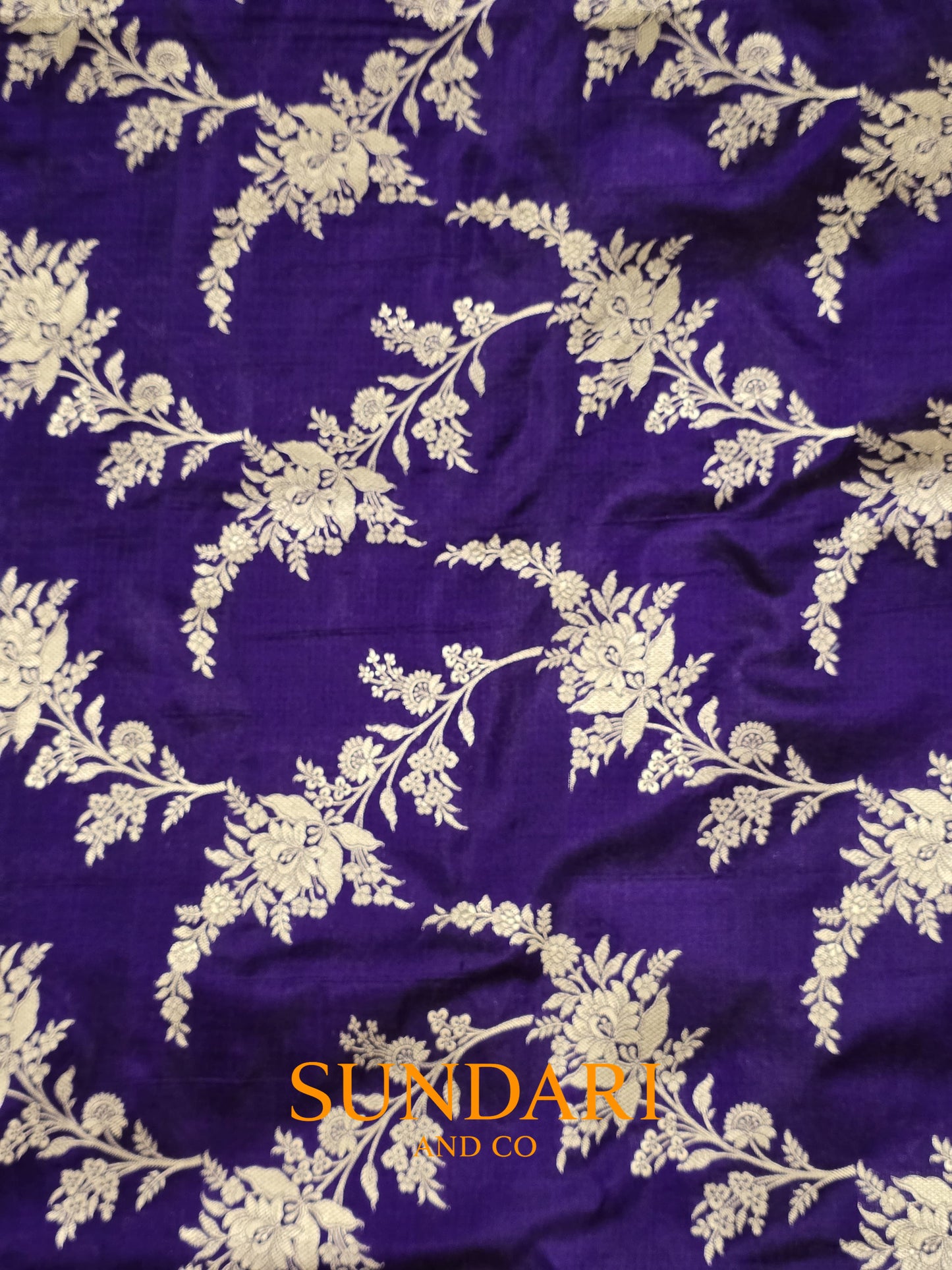 Ripe Plum | Floral Jaal | Pure Katan Silk Saree