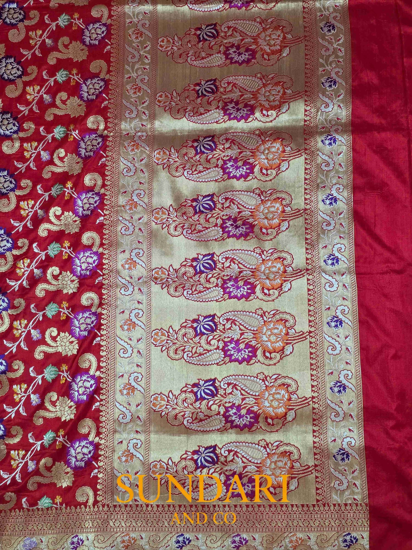 Venetian Red | Tilfi Woven | Pure Katan Silk Saree