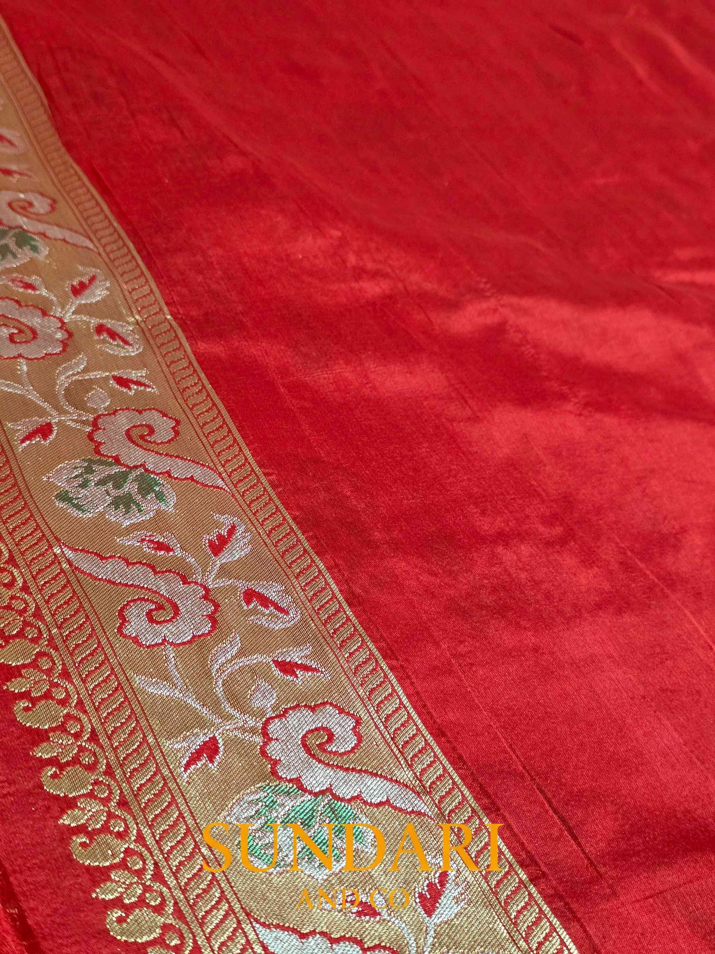 Venetian Red | Tilfi Woven | Pure Katan Silk Saree