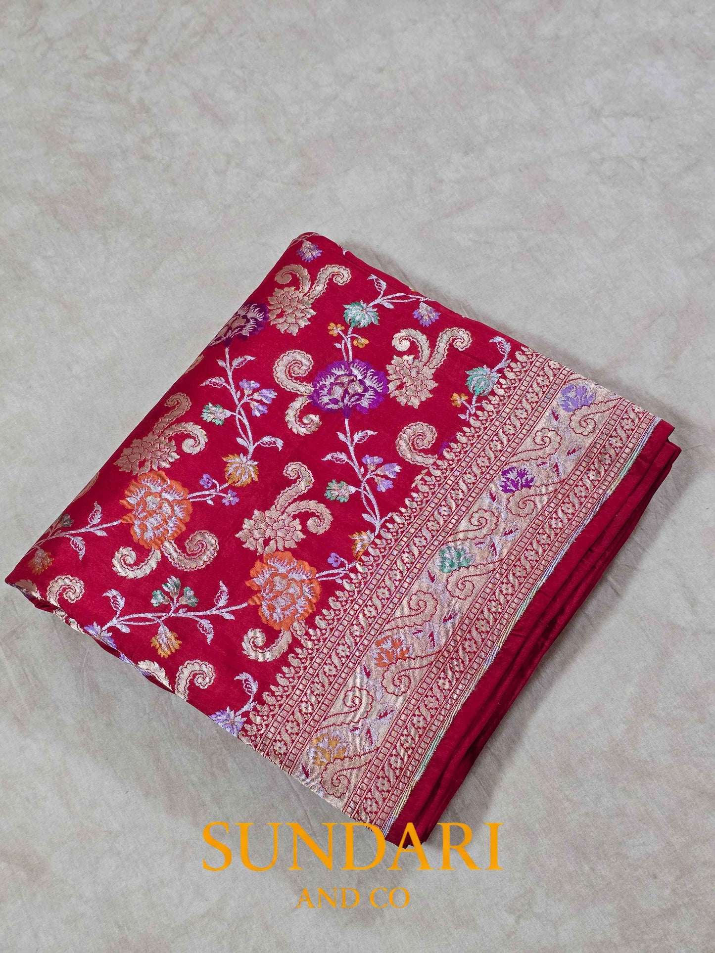Venetian Red | Tilfi Woven | Pure Katan Silk Saree