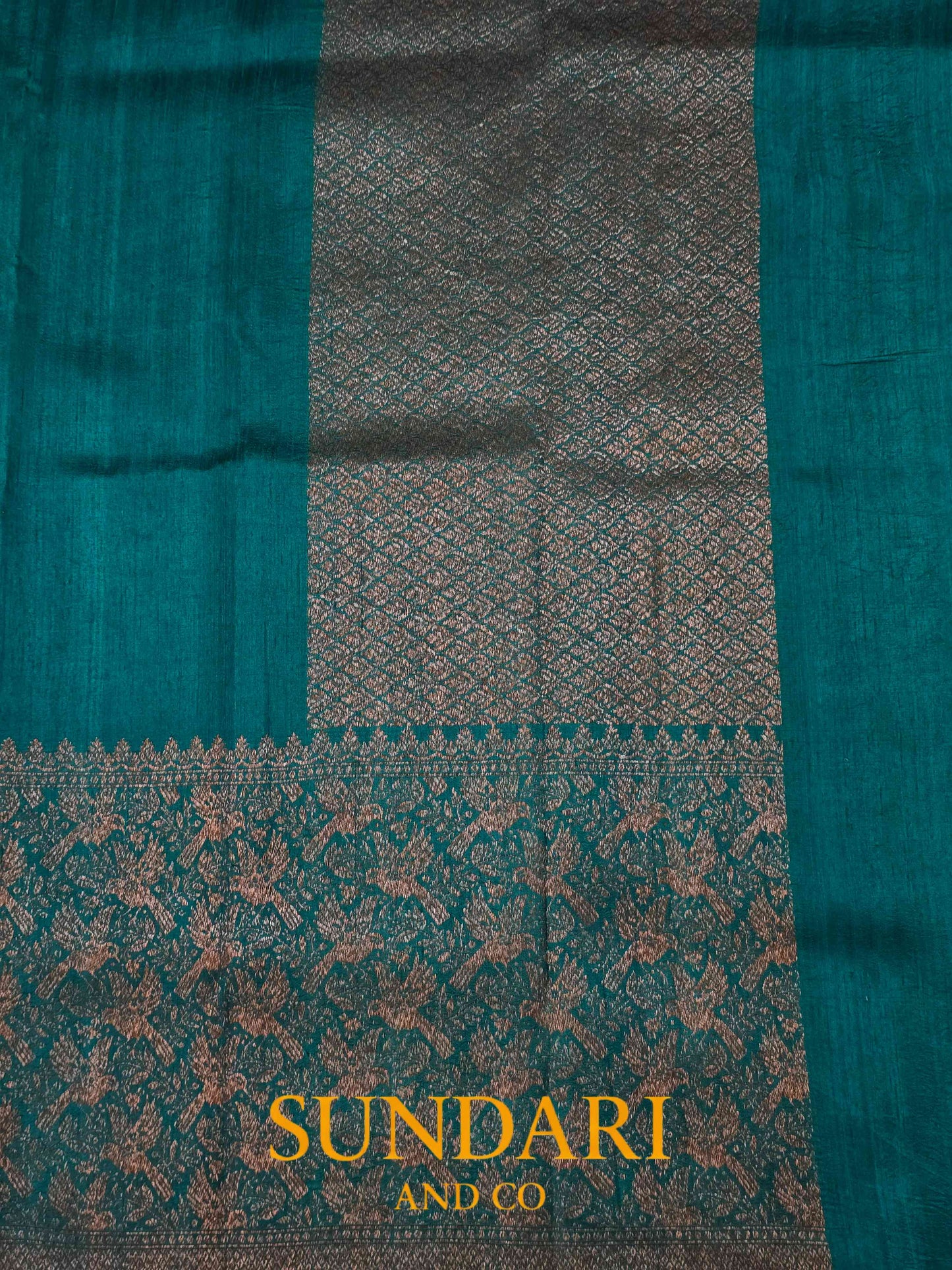 Rama Blue | Antique Zari Meenakari Buttas in Kadua Weave | Pure Raw Silk Saree