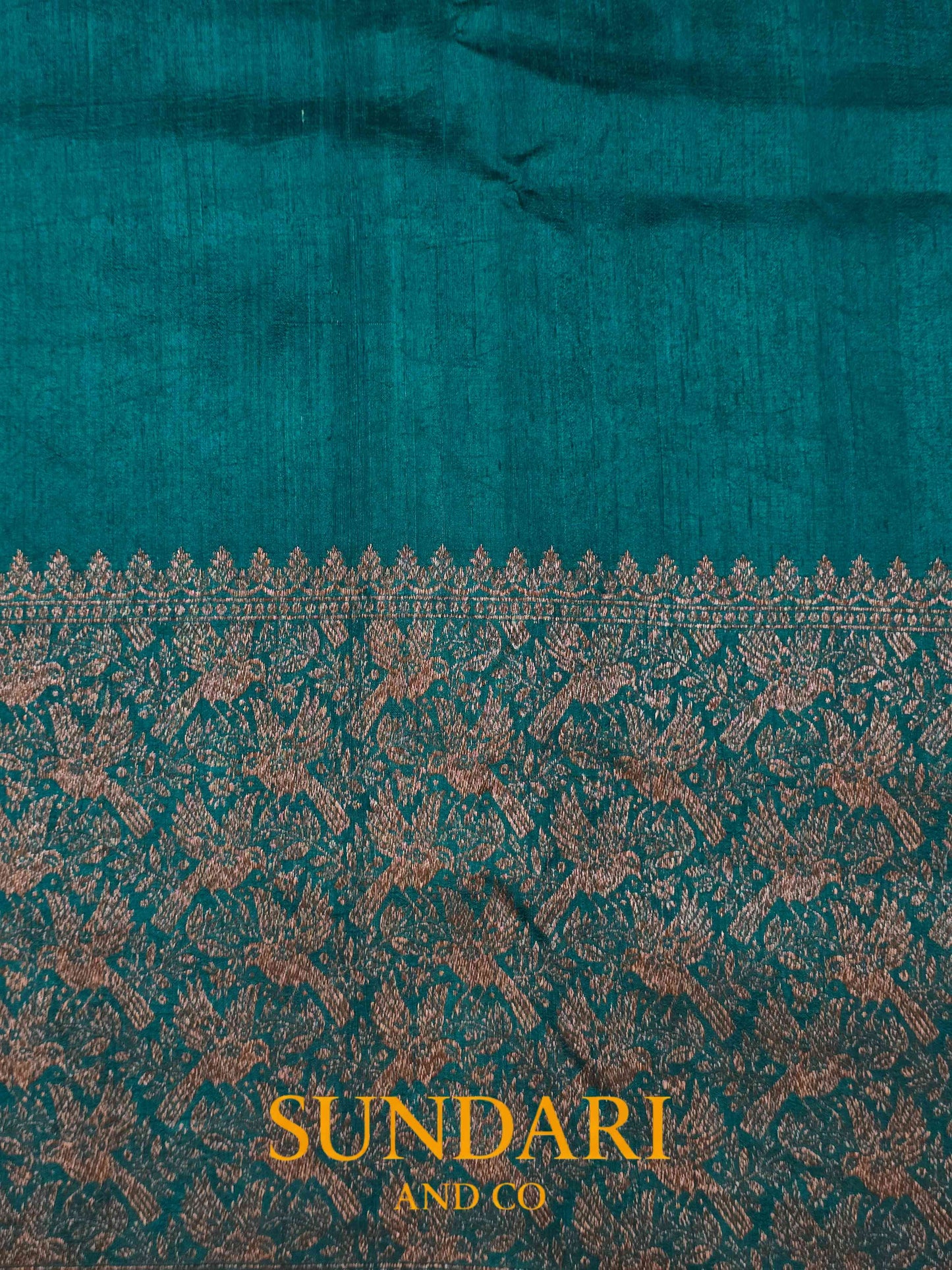 Rama Blue | Antique Zari Meenakari Buttas in Kadua Weave | Pure Raw Silk Saree