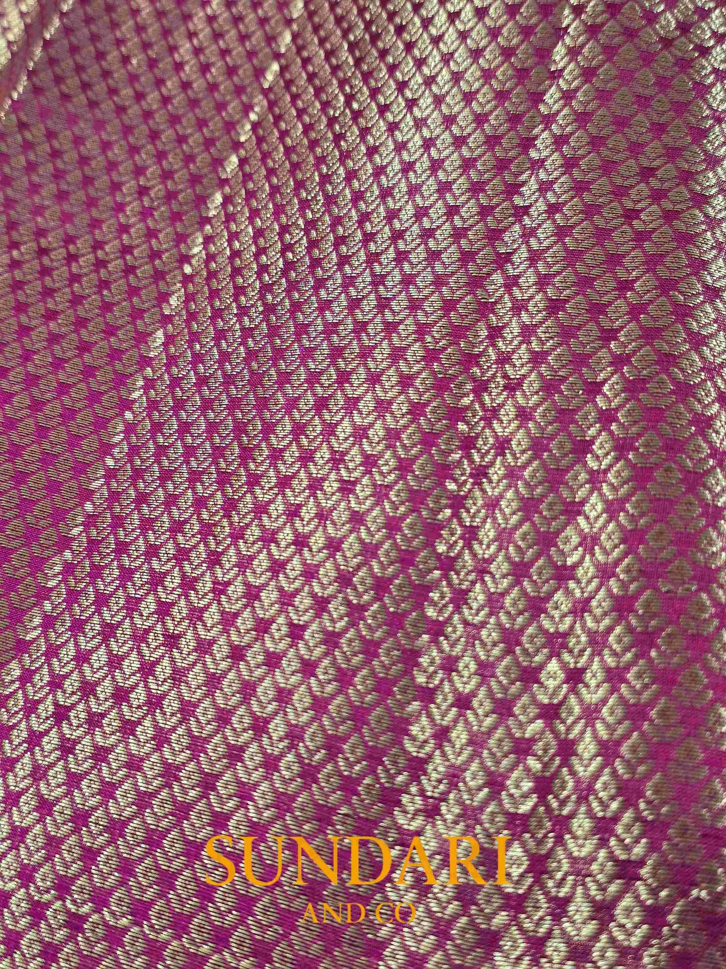 Persian Rose Pink | Floral Butta | Pure Dupion Silk Saree