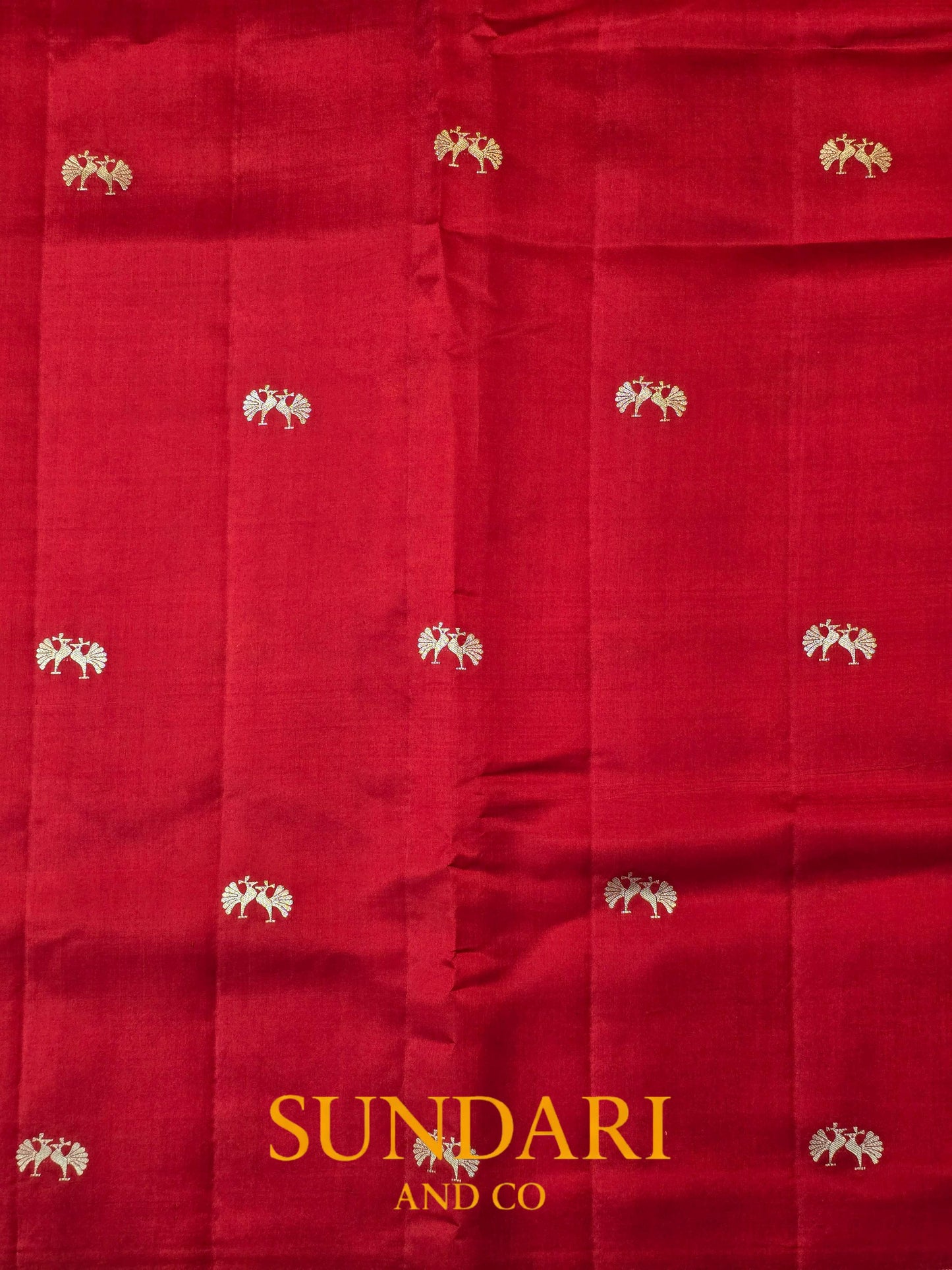 Candy Red | Jungle Themed | Pure Soft Silk Saree