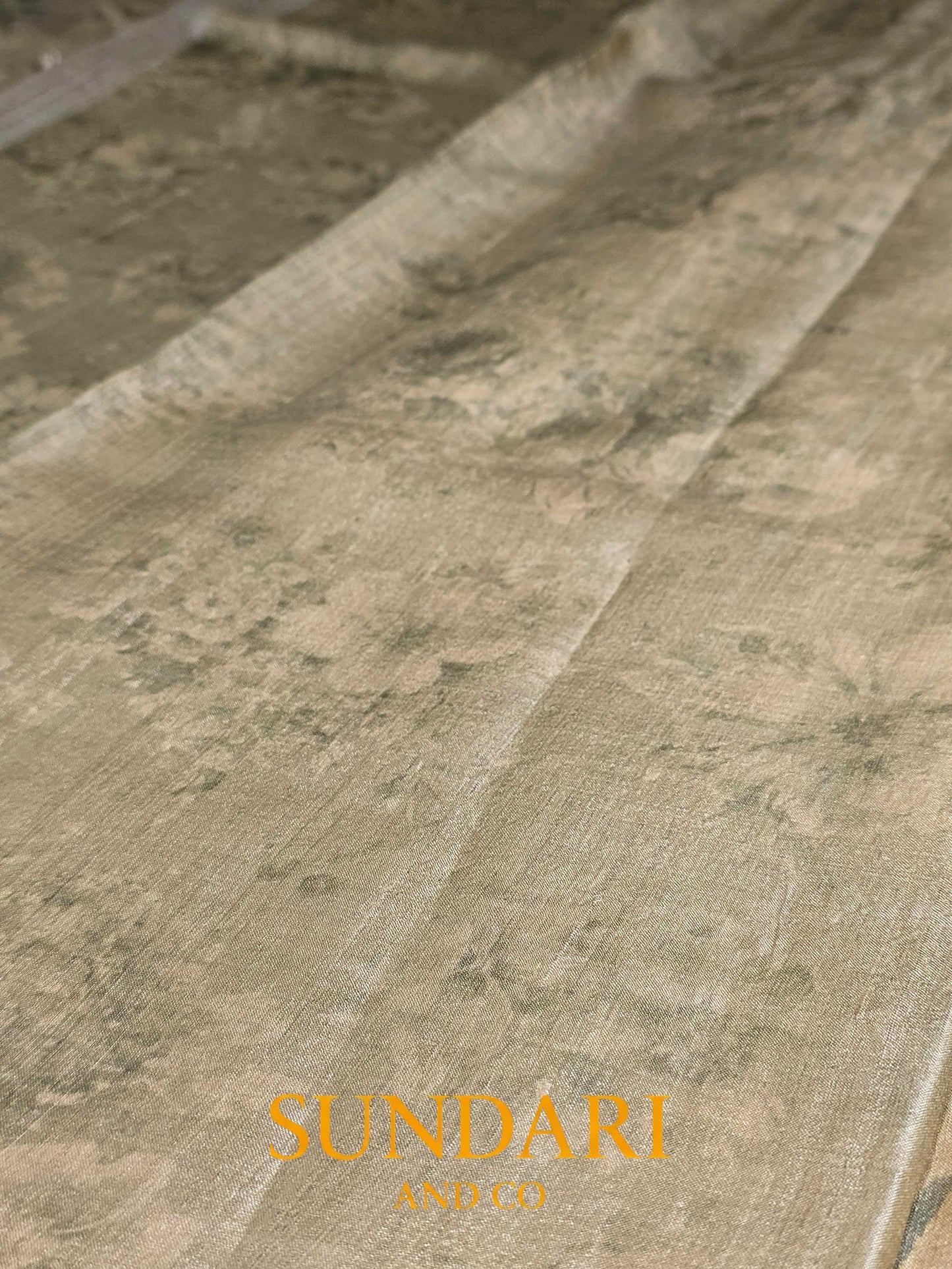 Sage Green | Digital Printed | Pure Tussar Silk Saree