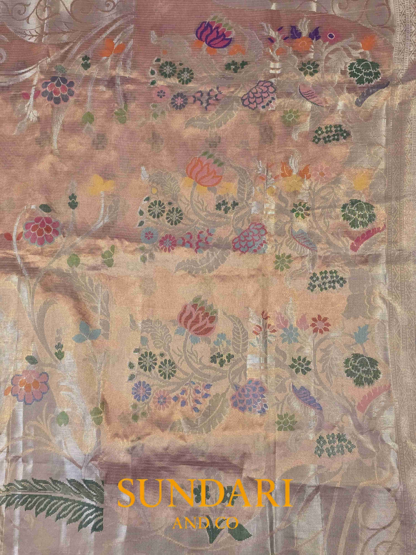 Blush Pink | Meenakari Jamdani Woven | Pure Tissue Saree