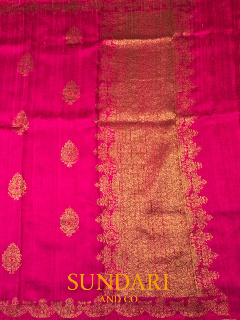 Barbie Pink | Antique Zari Meenakari Buttas in Kadua Weave | Pure Raw Silk Saree
