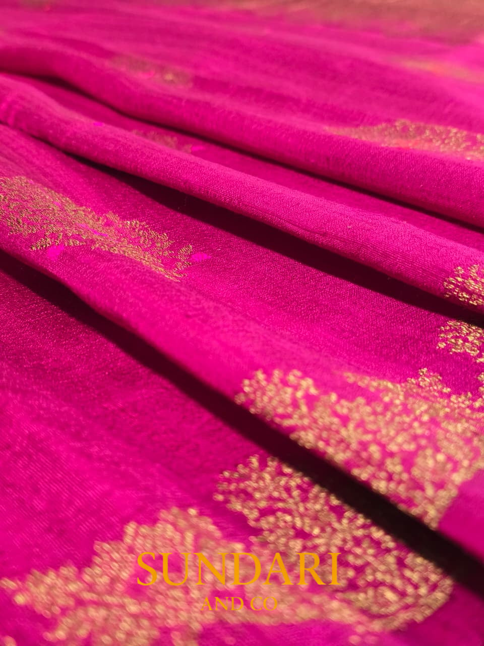 Barbie Pink | Antique Zari Meenakari Buttas in Kadua Weave | Pure Raw Silk Saree