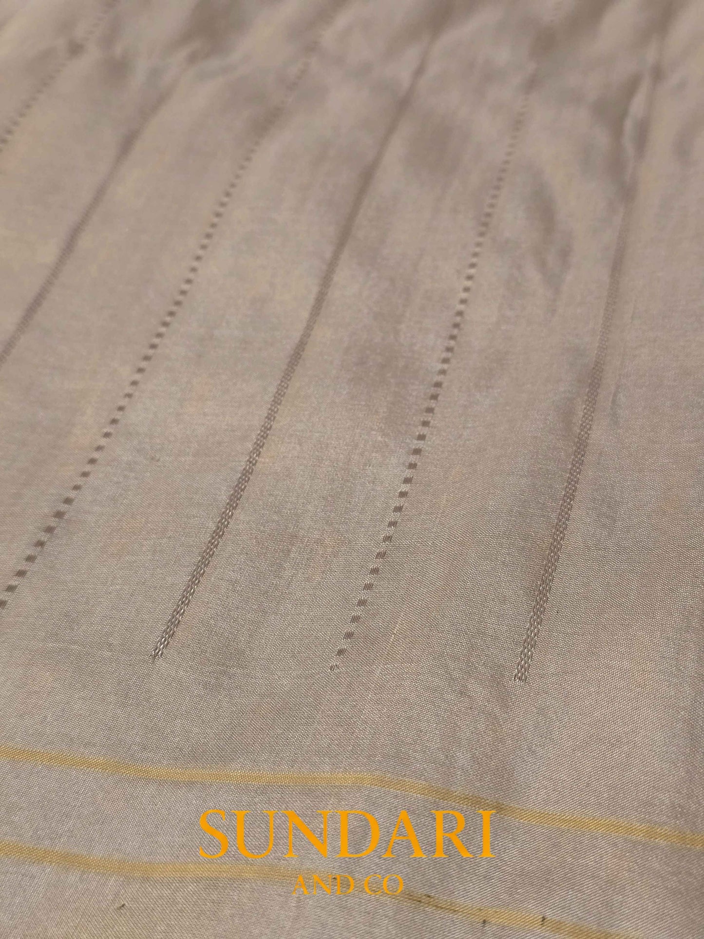 Ivory Gold | Brocade Geometrical Floral Motifs | Pure Katan Silk Saree