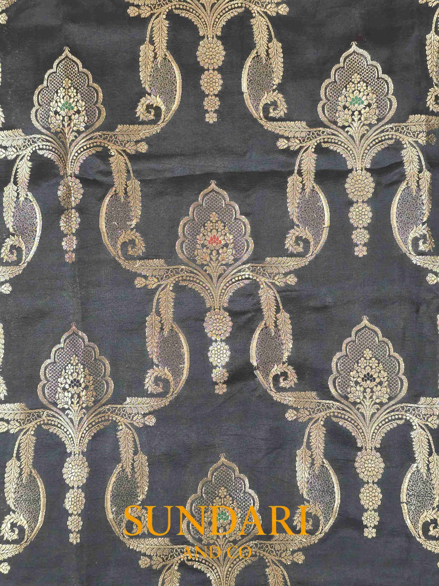Black | Meenakari Jaal | Pure Soft Silk Saree