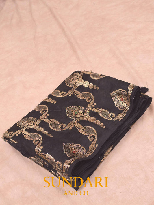 Black | Meenakari Jaal | Pure Soft Silk Saree