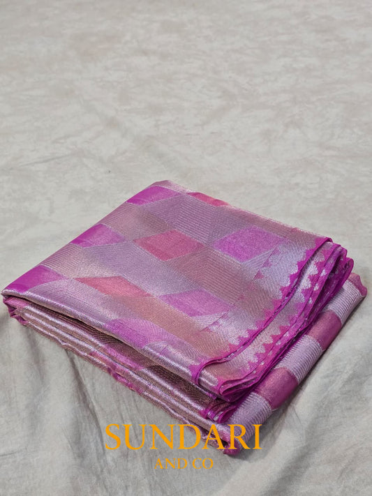 Blush Pink | Rangkat | Pure Tissue Silk Saree