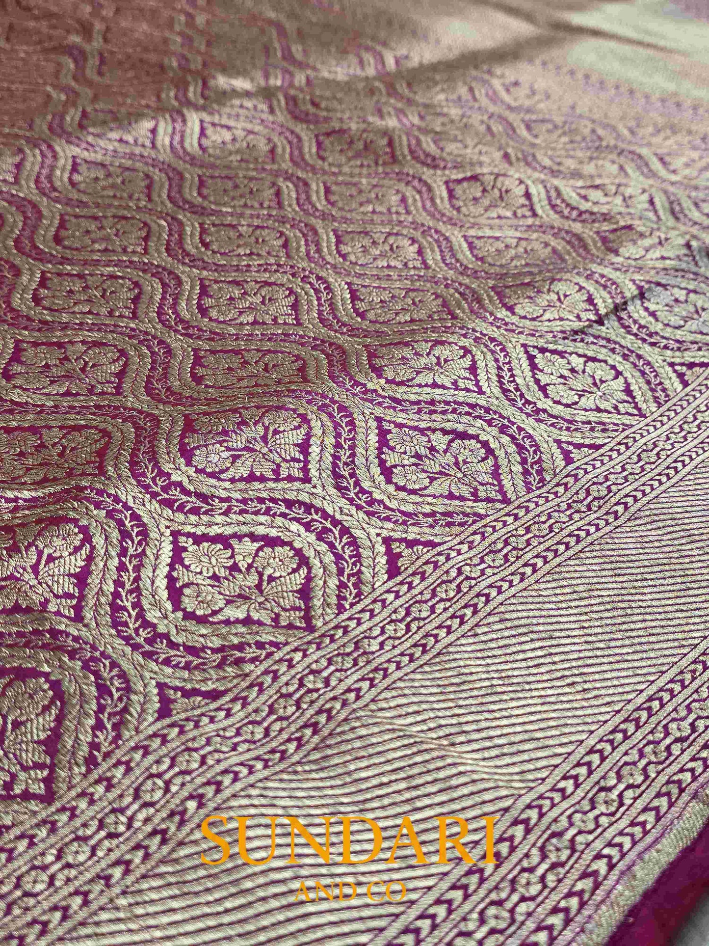 Majenta | Brocade Jaal | Pure Katan Silk Saree
