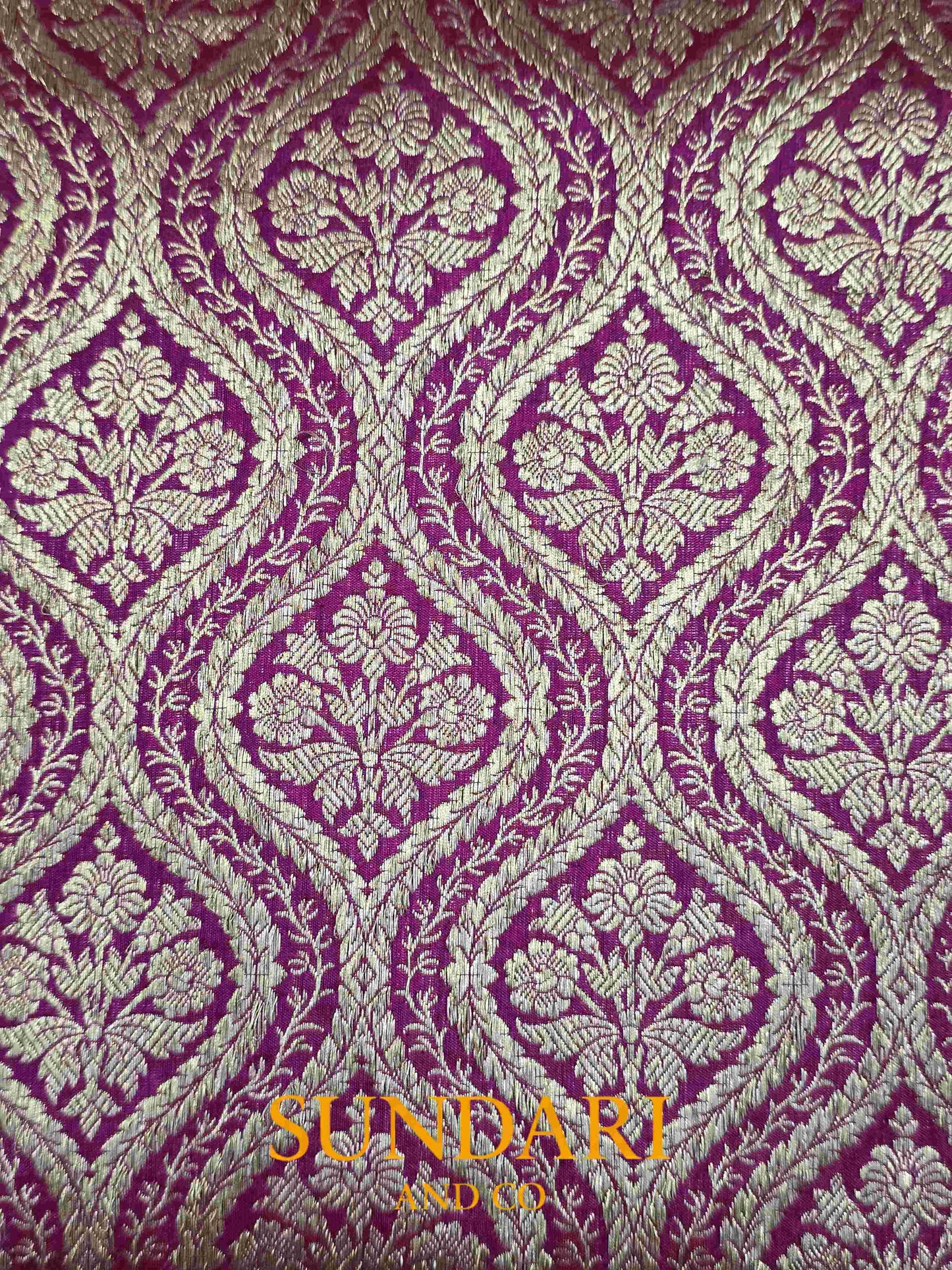 Majenta | Brocade Jaal | Pure Katan Silk Saree