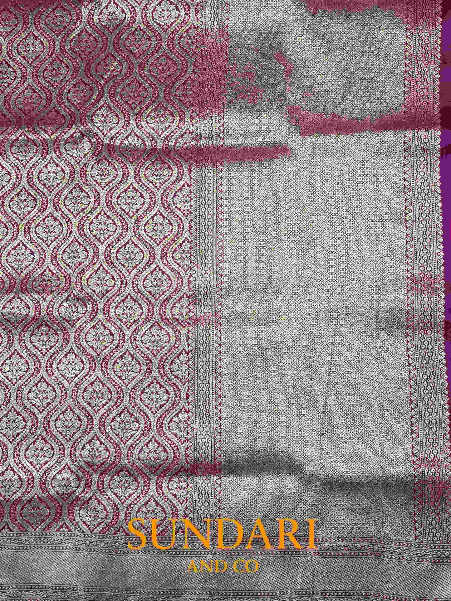 Majenta | Brocade Jaal | Pure Katan Silk Saree