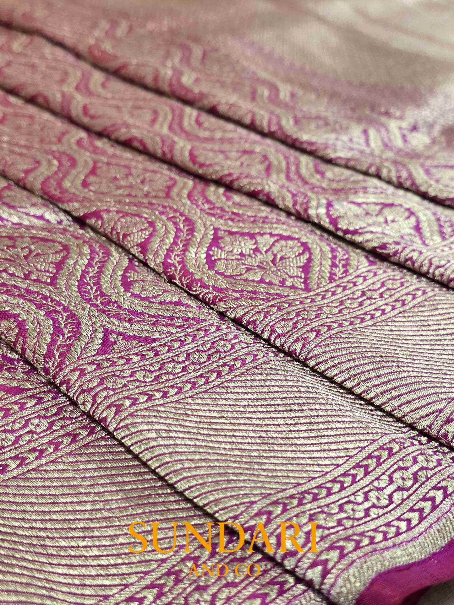 Majenta | Brocade Jaal | Pure Katan Silk Saree
