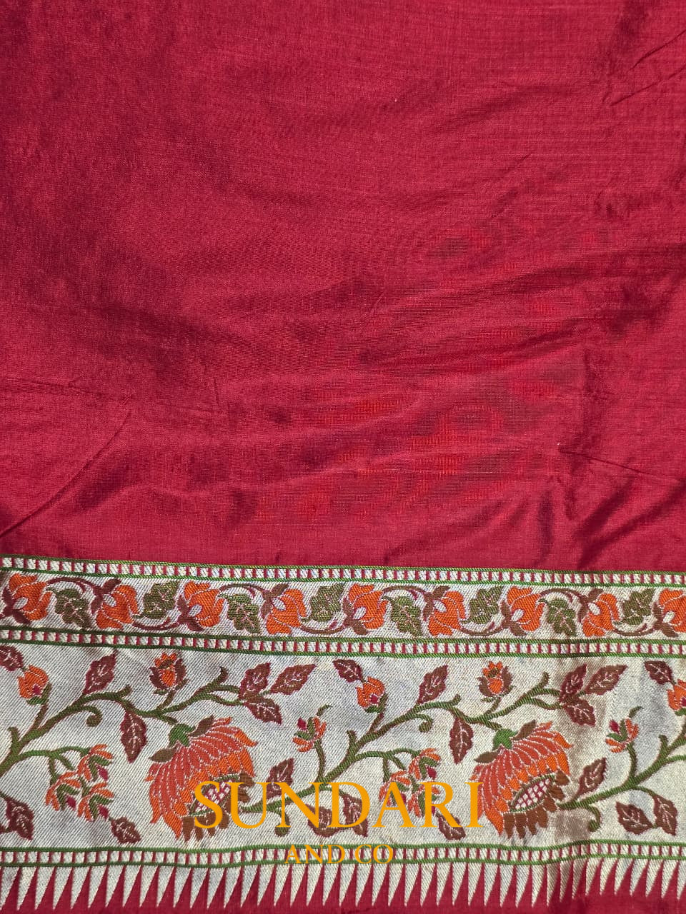 Classic Red | Paithani Woven | Pure Katan Silk Saree