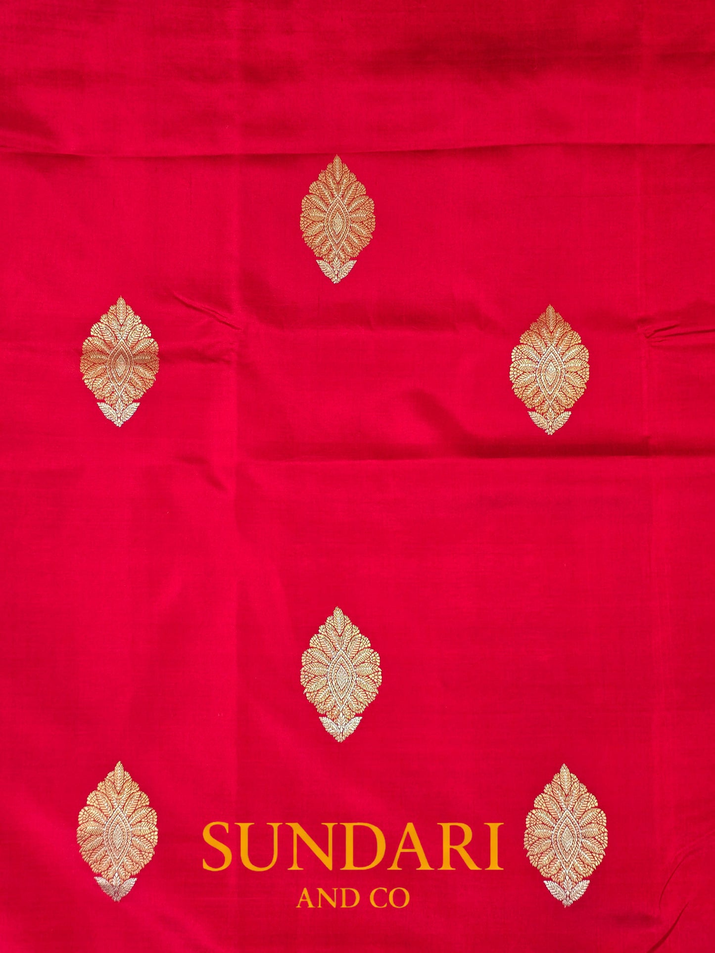 Crimson Red | Sona-Roopa Buttas in Kadua Weave | Pure Soft Silk Saree