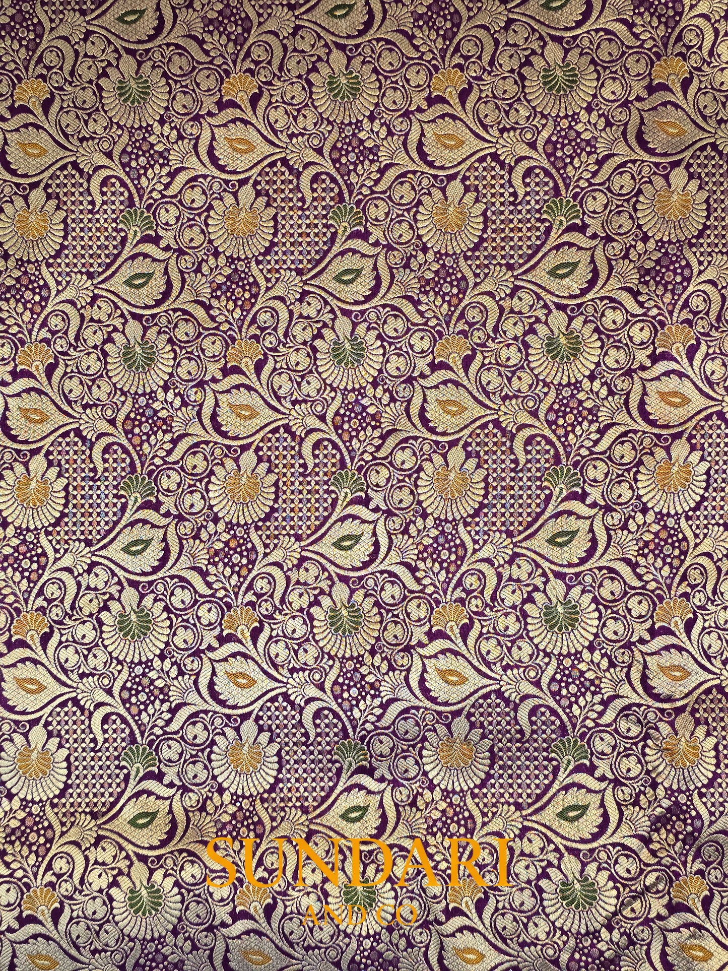 Deep Violet | Allover Intricate Brocade jaal | Pure Katan Silk Saree