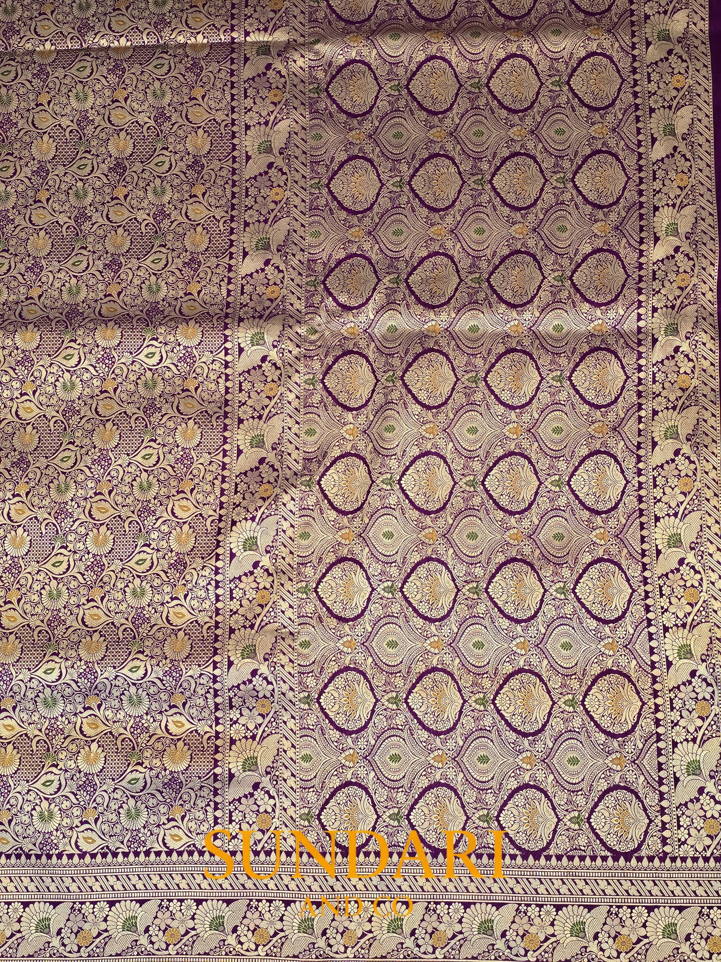 Deep Violet | Allover Intricate Brocade jaal | Pure Katan Silk Saree