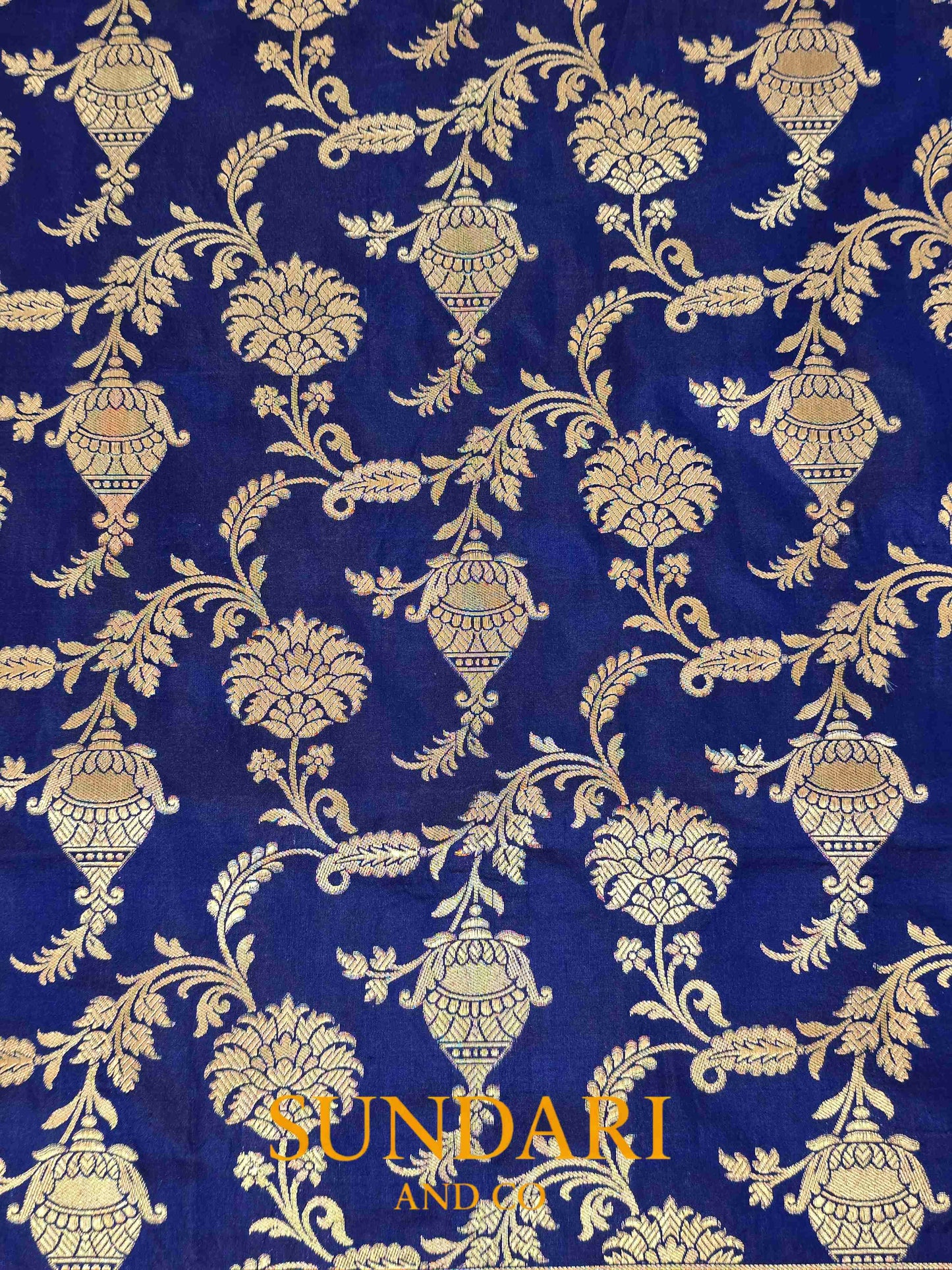 Electric Blue | Floral Jaal | Pure Katan Silk Saree