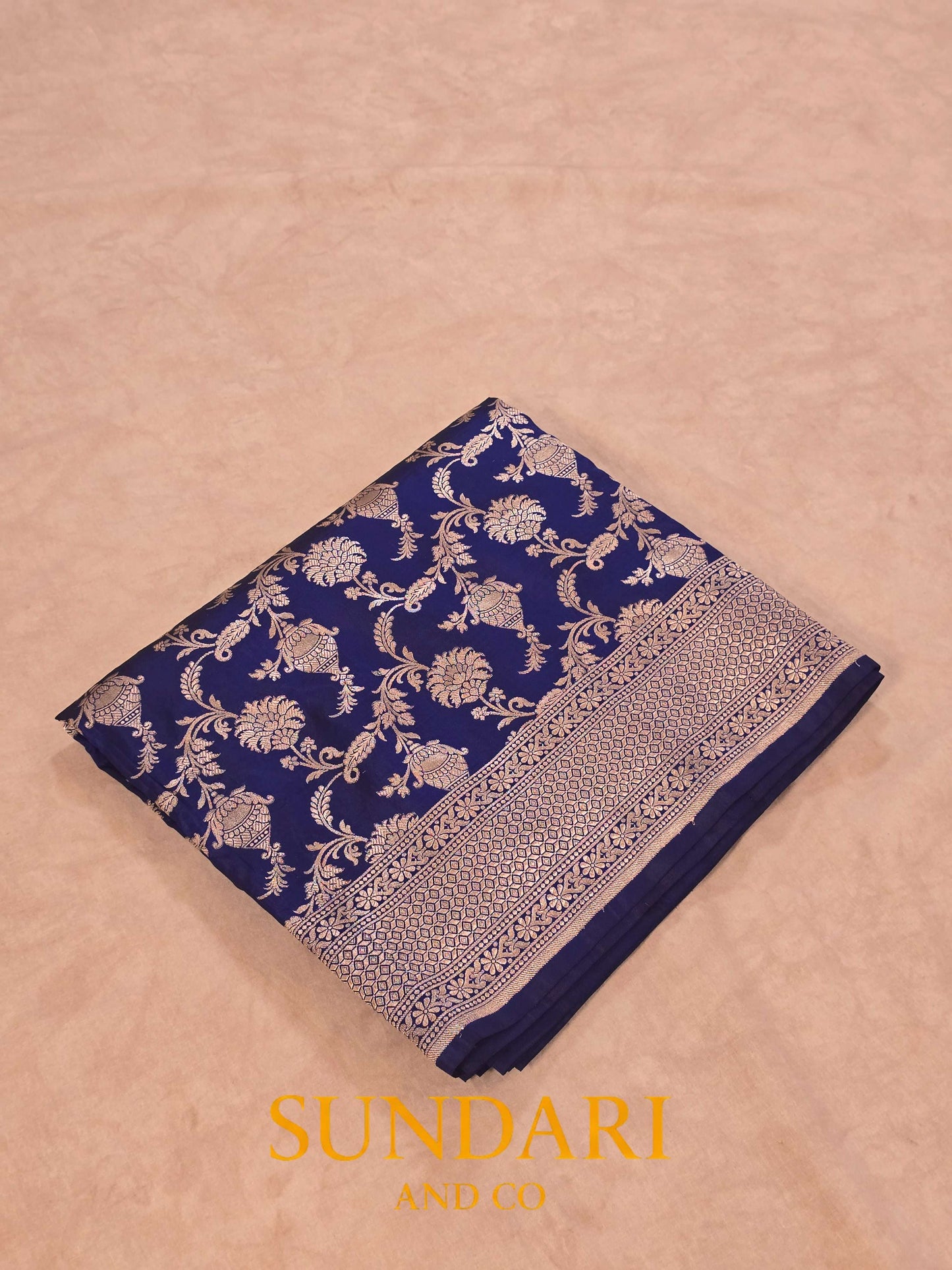 Electric Blue | Floral Jaal | Pure Katan Silk Saree