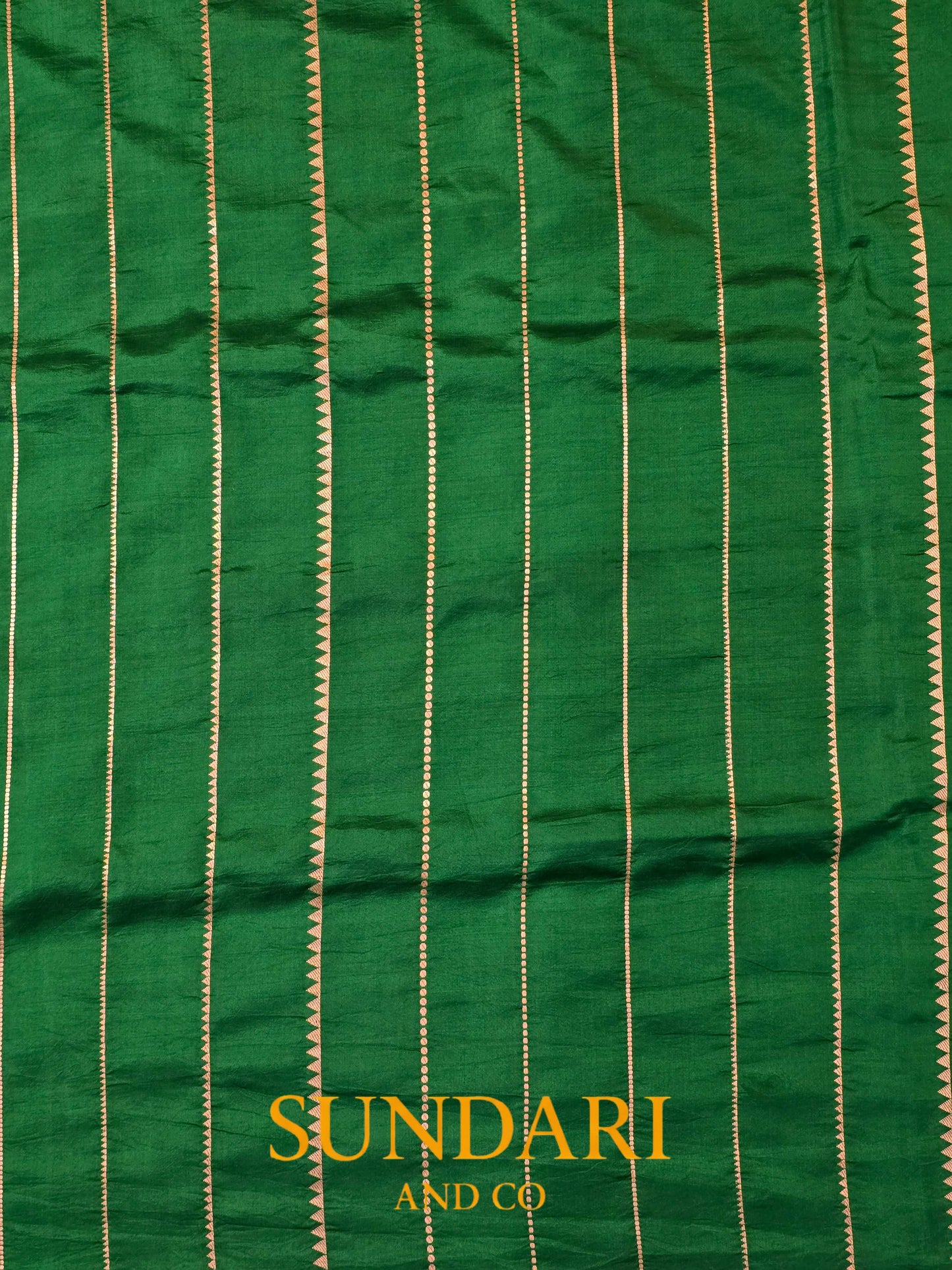 Emerald green | Stripes Kadua Weave | Pure Soft Silk Saree