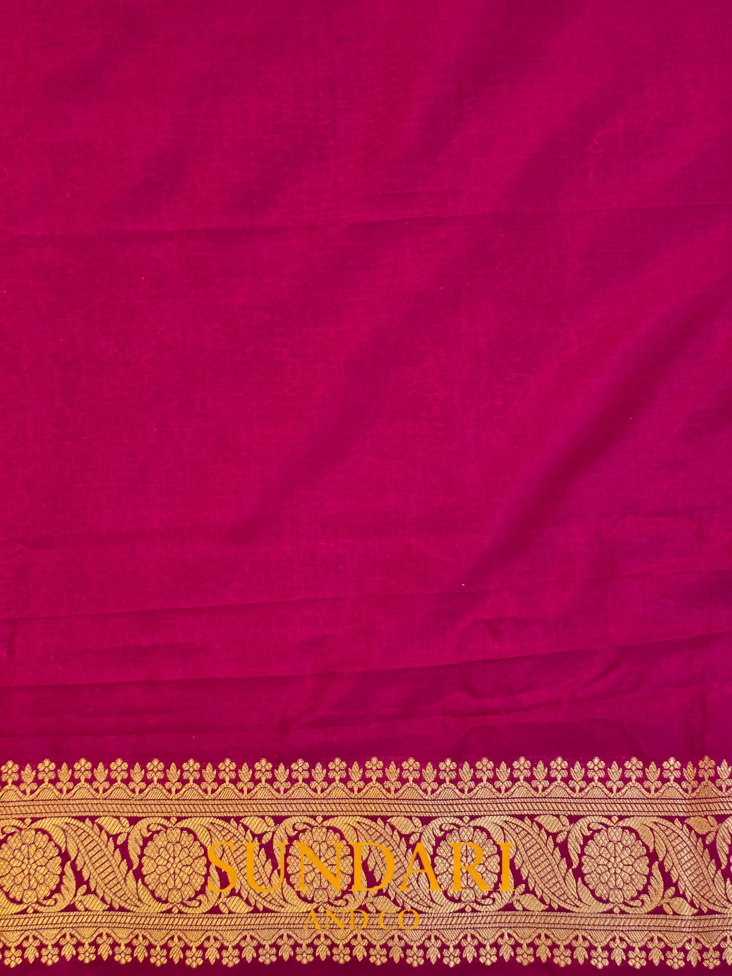 Fuchsia Magenta | Allover Floral Jaal | Pure Katan Silk Saree