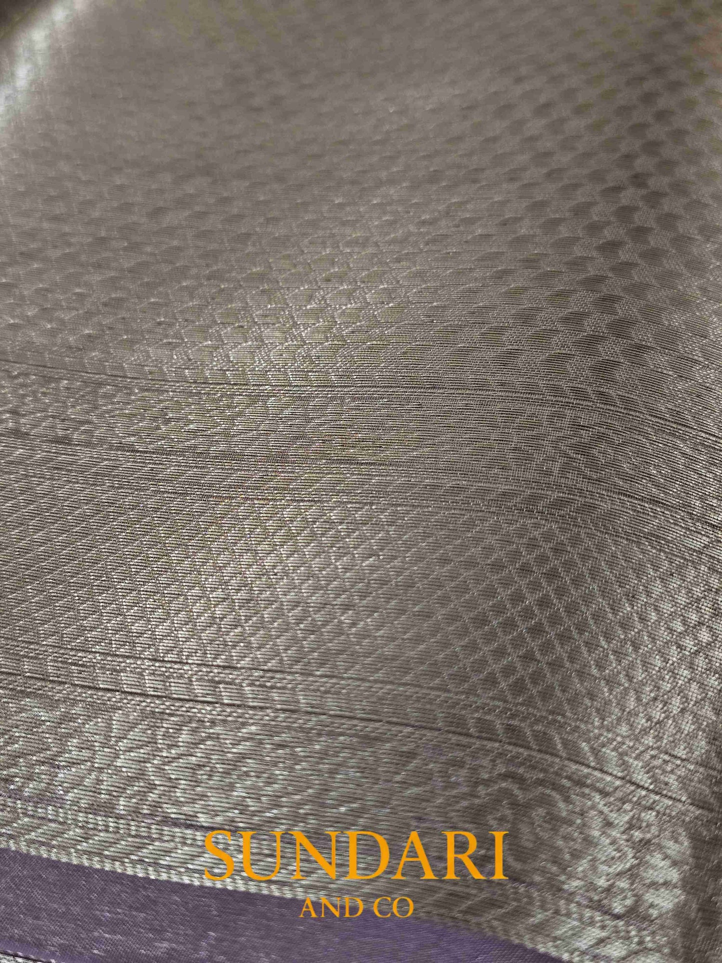 Lavender | Heavy Brocade Floral Motifs | Pure Tissue Silk Saree
