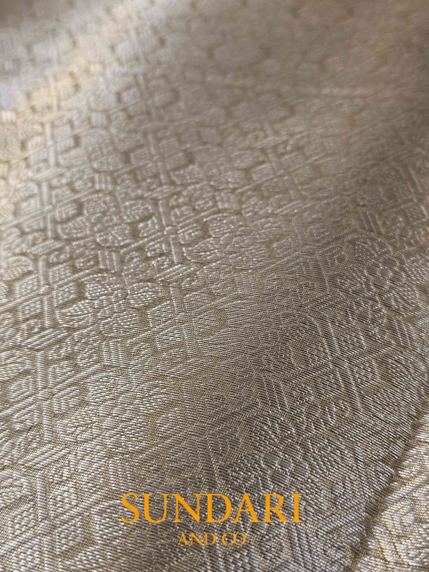 Lime Yellow | Heavy Brocade Geometrical Motifs | Pure Tissue Silk Saree