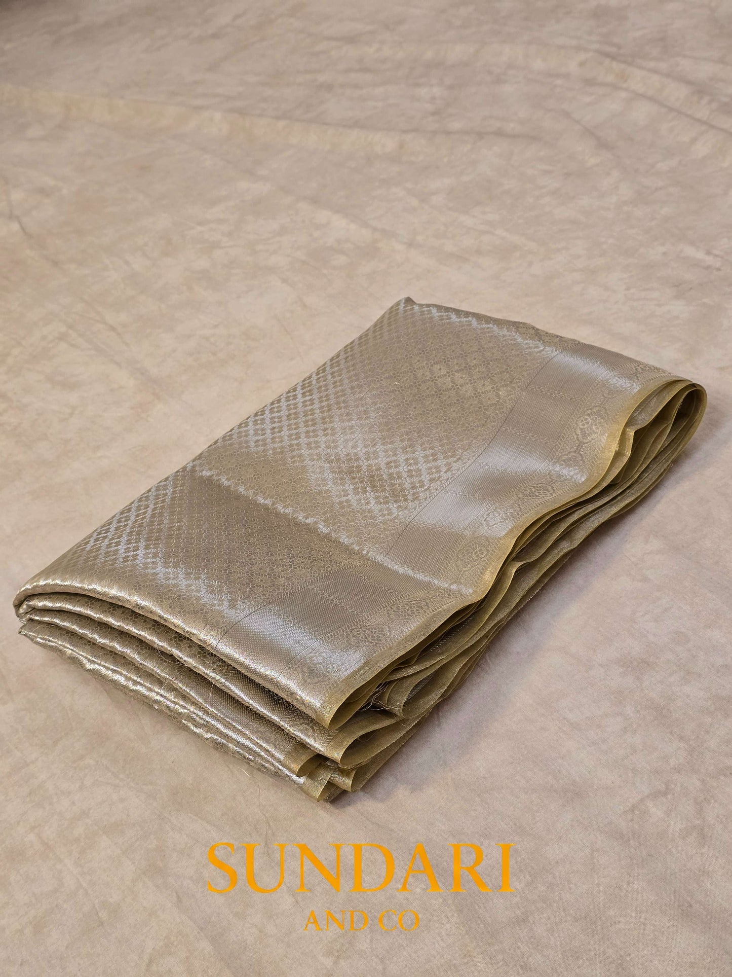 Lime Yellow | Heavy Brocade Geometrical Motifs | Pure Tissue Silk Saree
