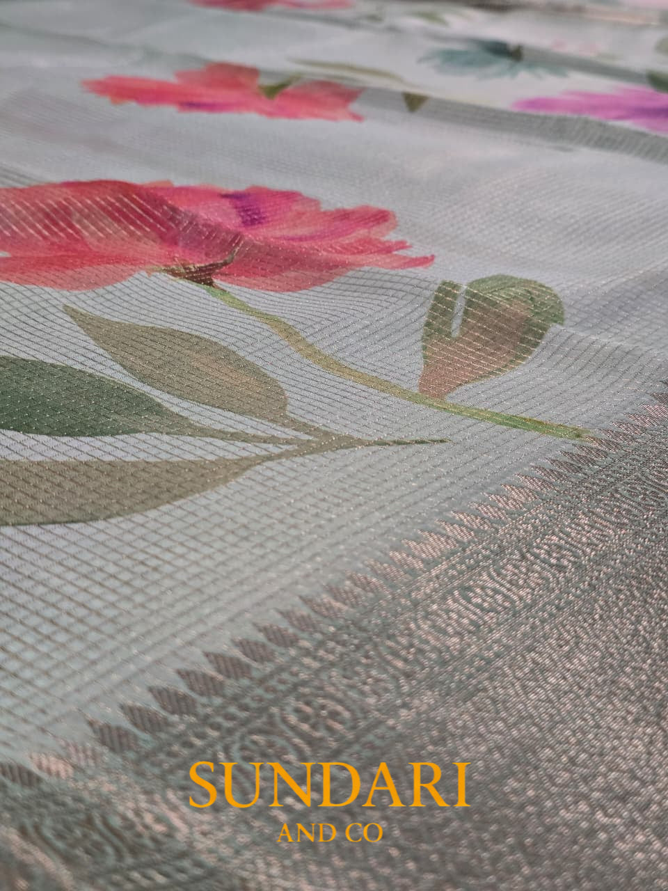 Pastel Green | Digital Printed | Pure Cotton Saree