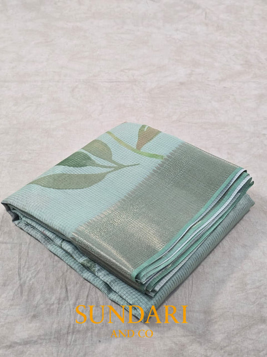 Pastel Green | Digital Printed | Pure Cotton Saree