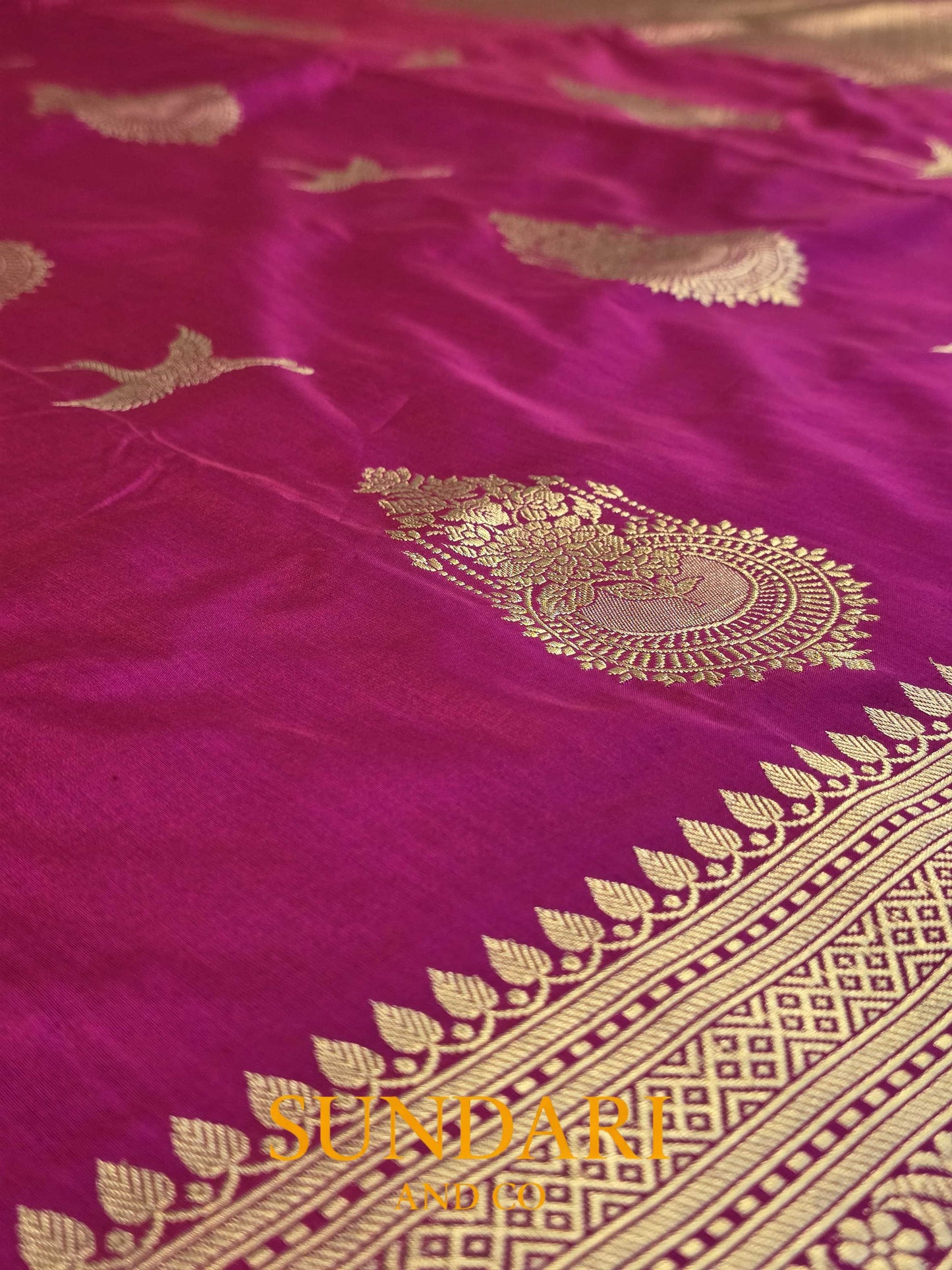 Hot Pink | Kadua Butta | Pure Katan Silk Saree