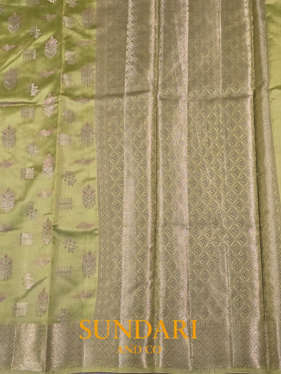Pista Green | Meenakari Jaal | Pure Dupion Silk Saree