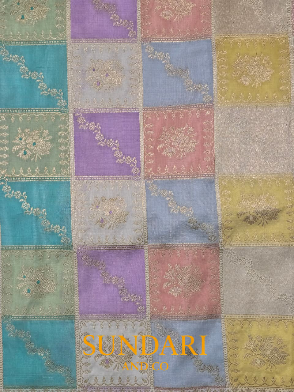 Beige and Pastel | Rangkat | Pure Katan Silk Saree