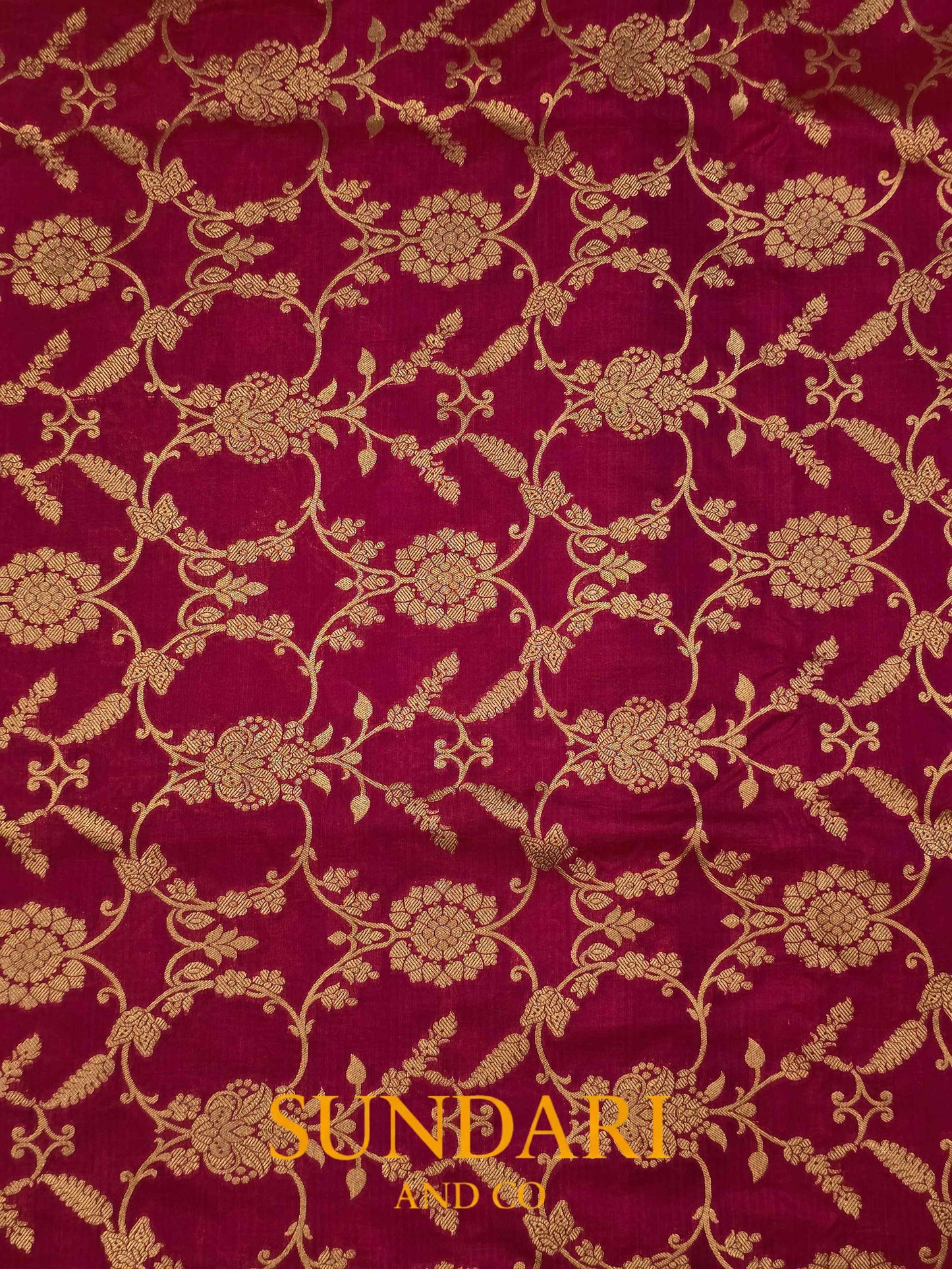 Rani Pink | Intricate Floral Jaal | Pure Katan Silk Saree