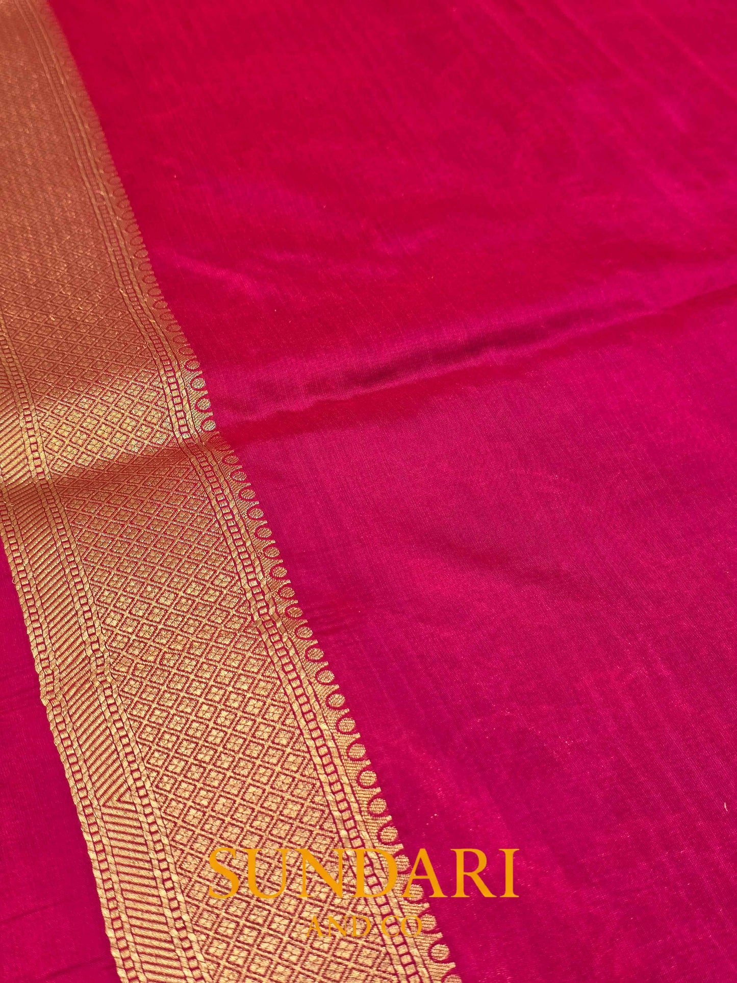 Rani Pink | Intricate Floral Jaal | Pure Katan Silk Saree