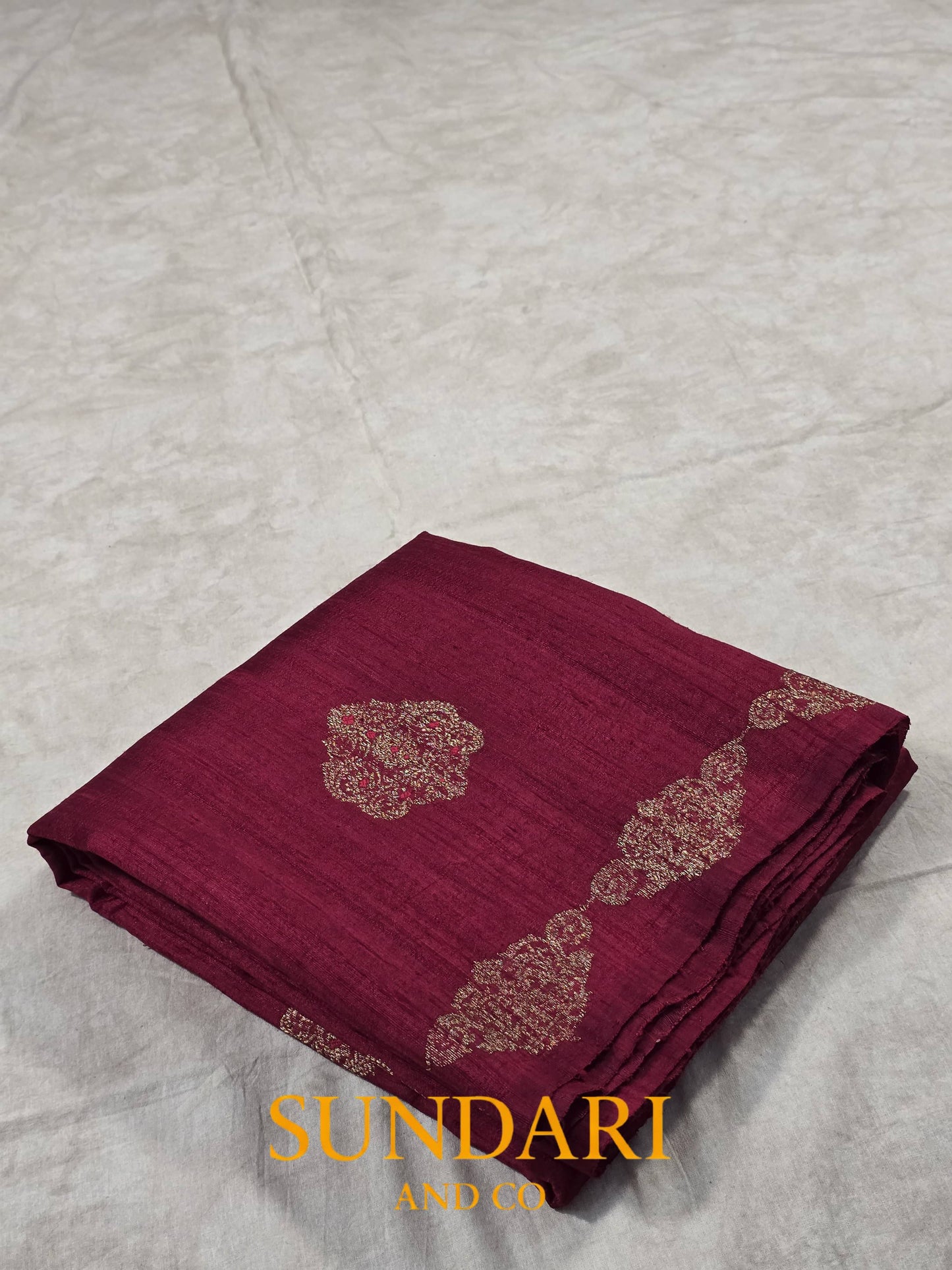 Classic Crimson | Sona-Roopa Floral Jaal | Pure Katan Silk Saree