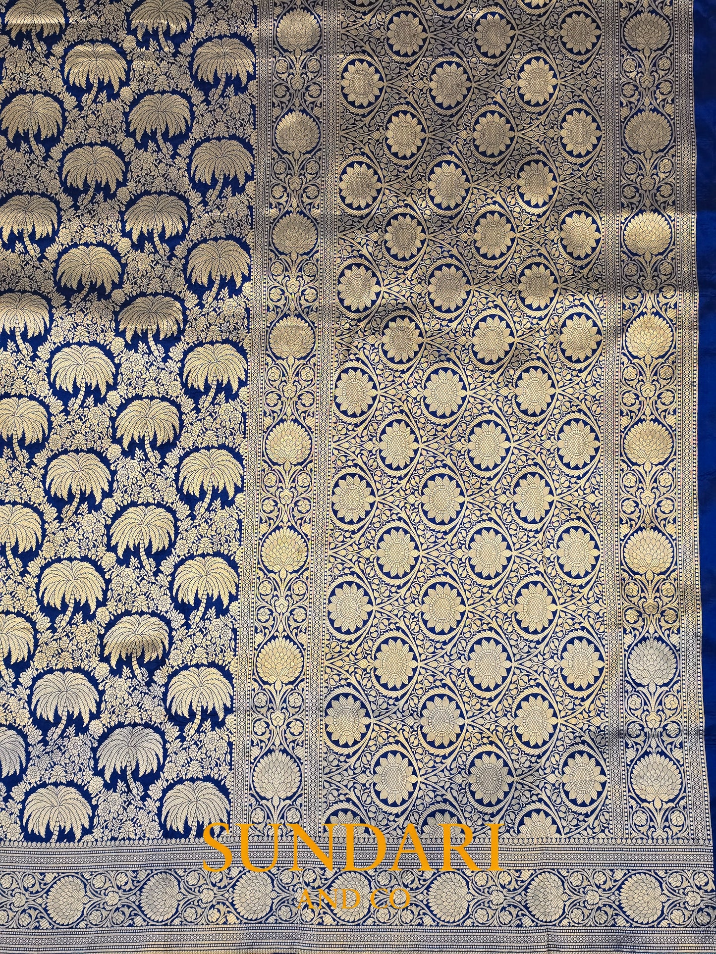 Royal Blue | Heavy Brocade Jaal | Pure Katan Silk Saree