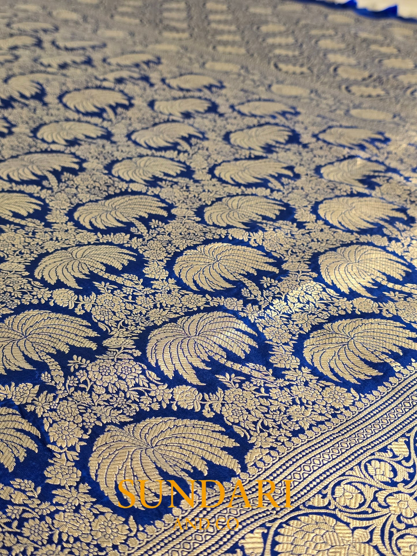 Royal Blue | Heavy Brocade Jaal | Pure Katan Silk Saree