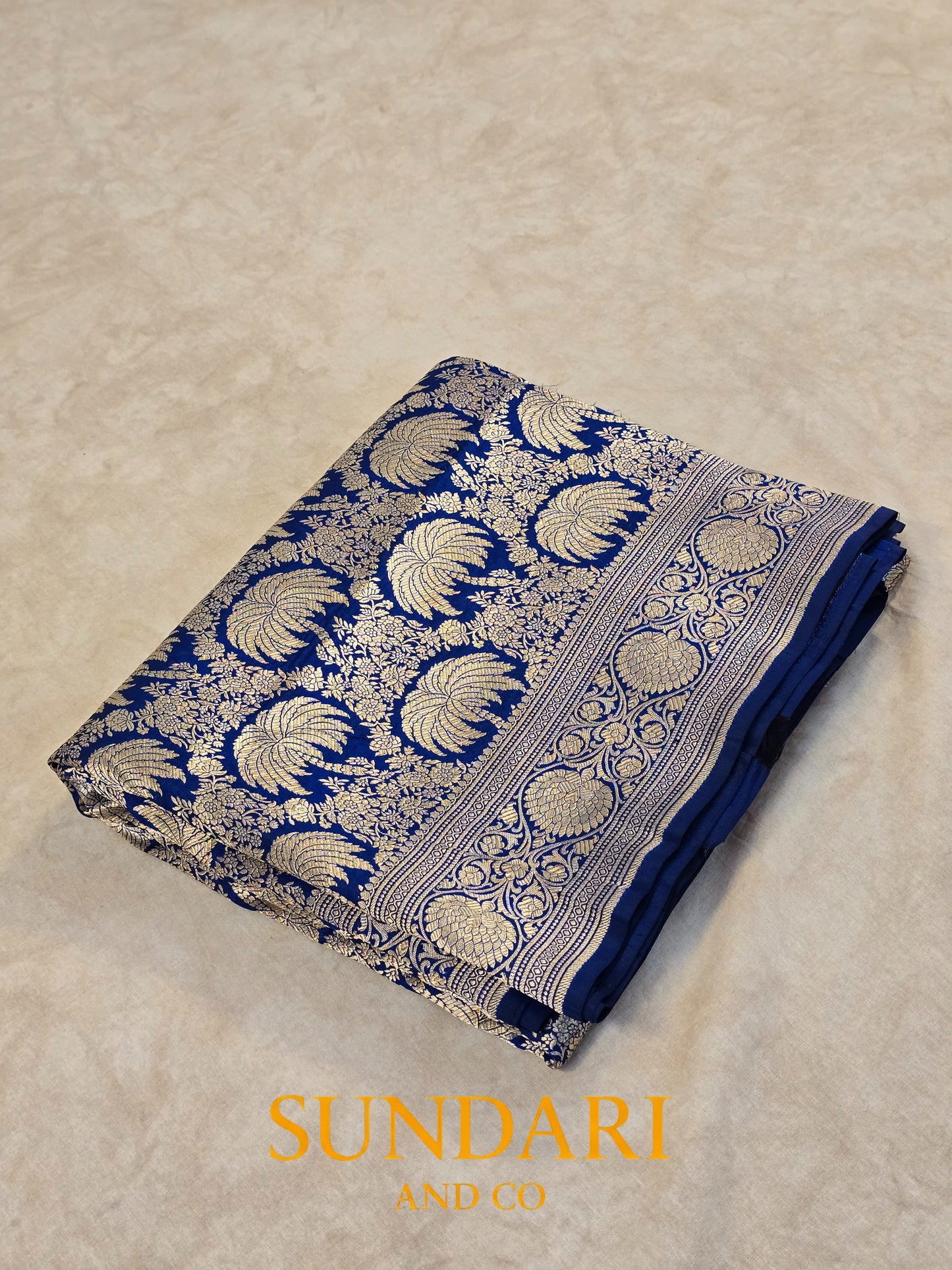 Royal Blue | Heavy Brocade Jaal | Pure Katan Silk Saree